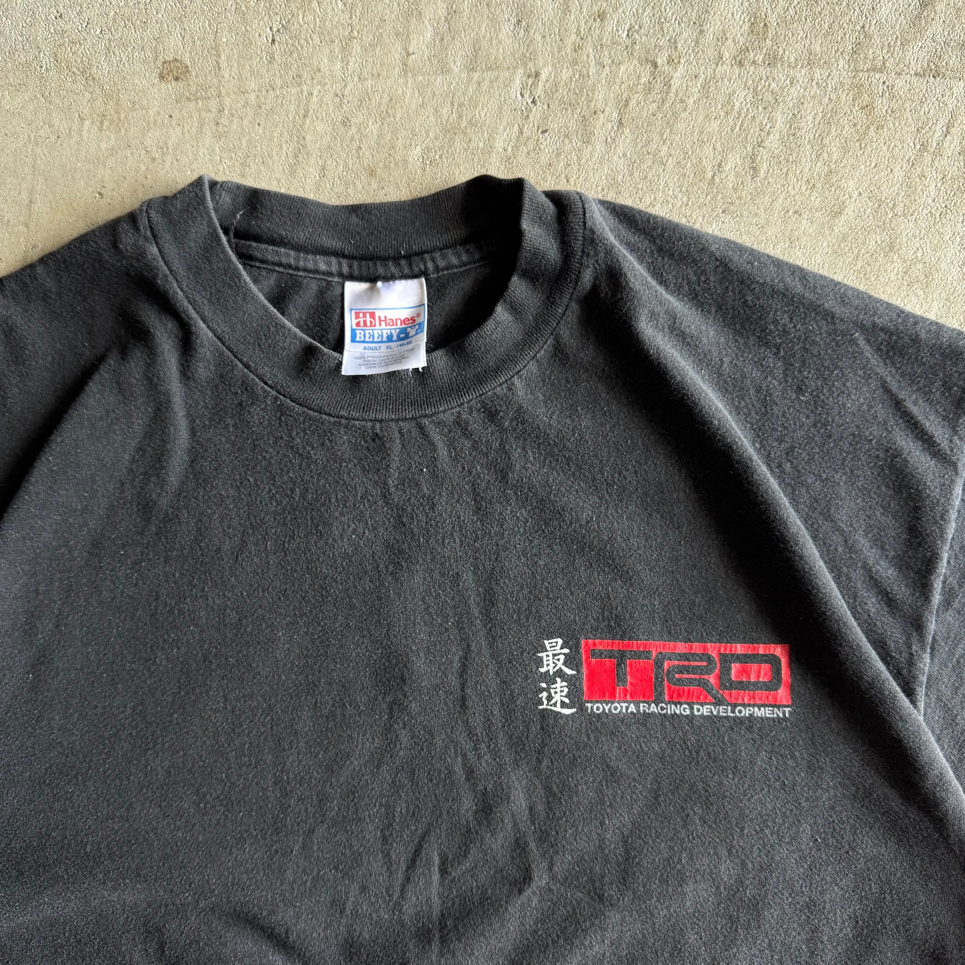 Vintage 90s Toyota TRD Kanji Japanese Logo Black T Shirt Size XL