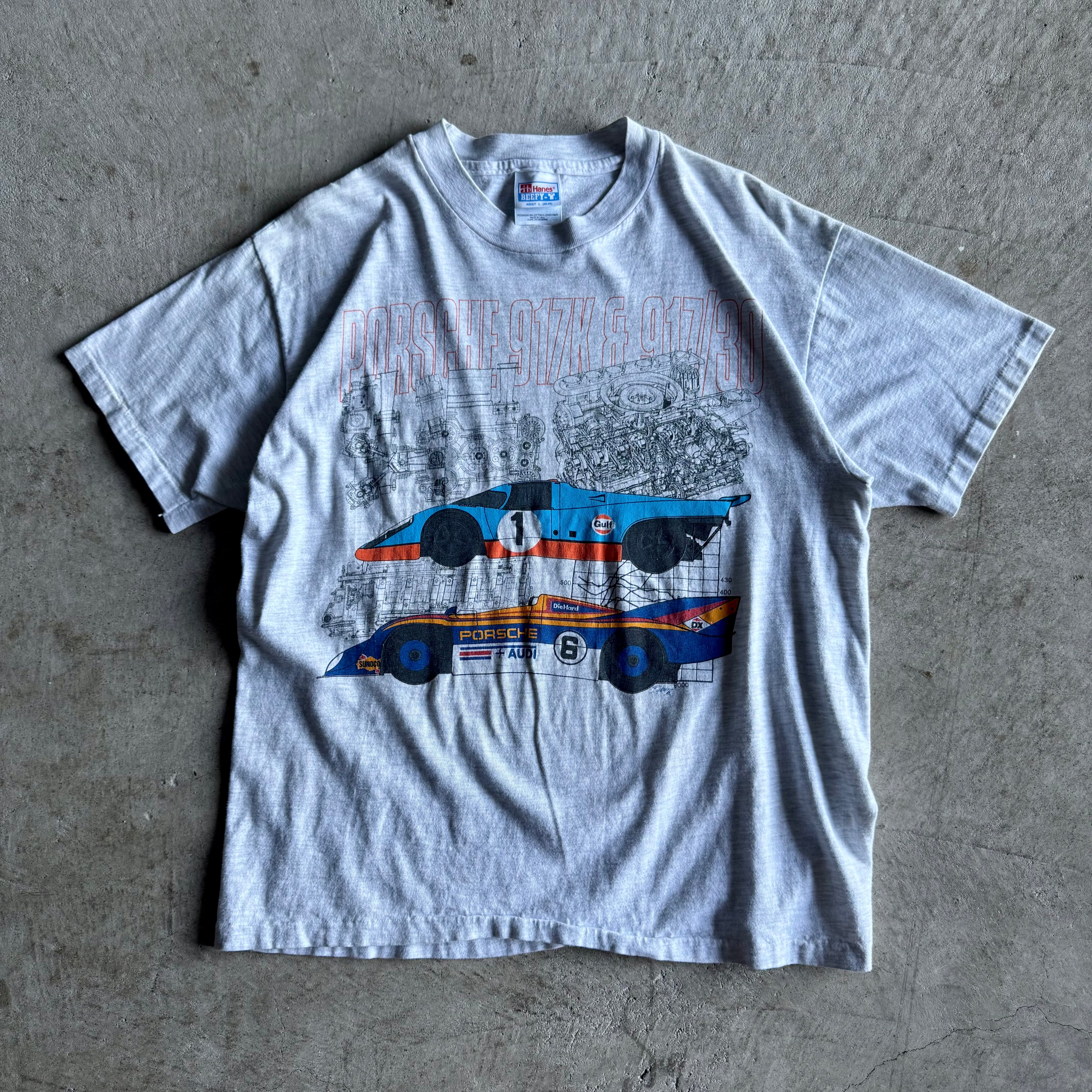 Vintage Porsche Audi Gulf 917K 917/30 Le Mans T Shirt Size Large