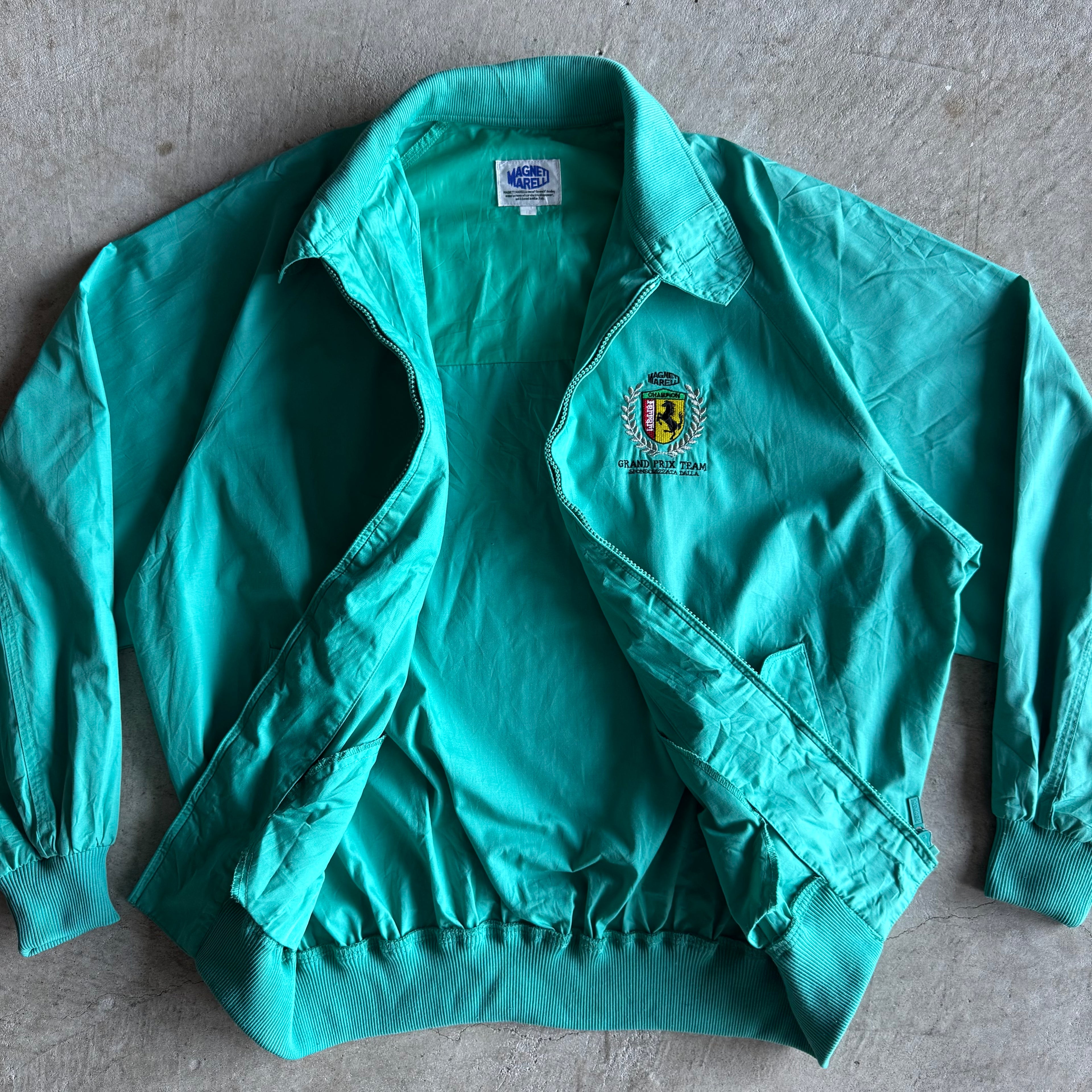 90s Ferrari Magneti Marelli Mint Green Jacket (L)