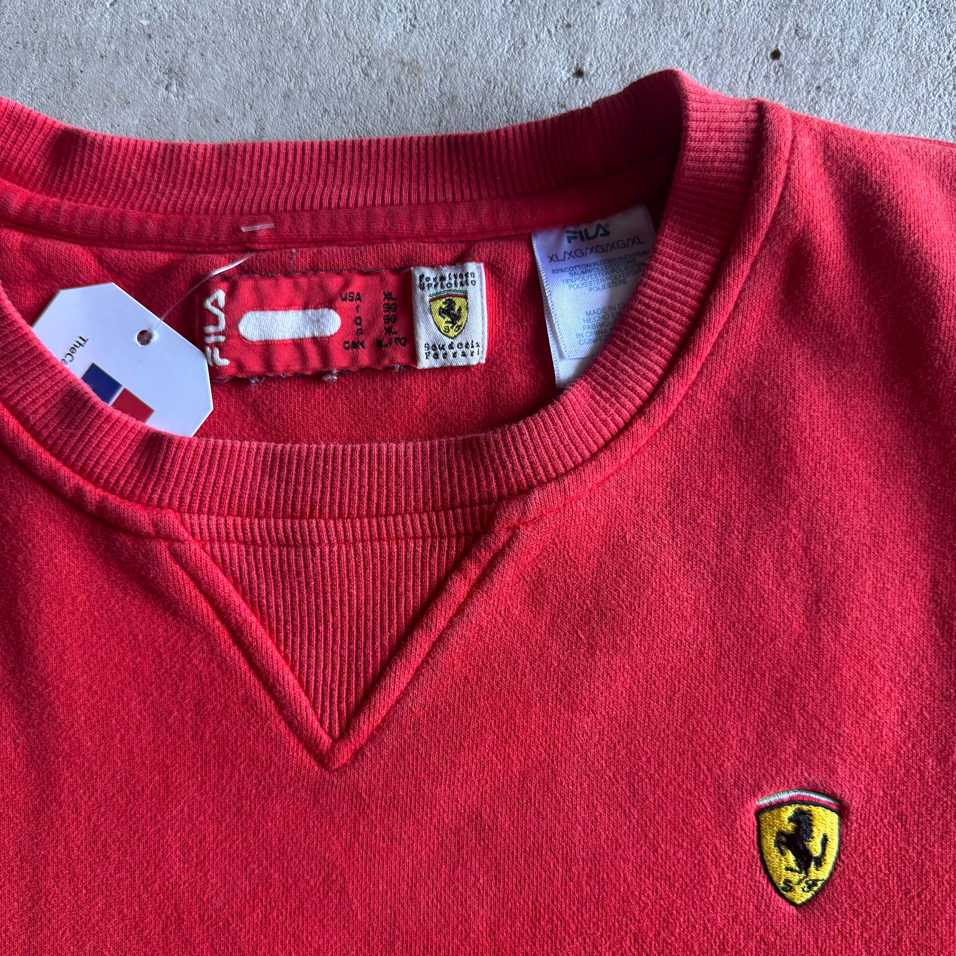 Vintage 90s Fila Ferrari Red Pullover Sweater Size Large XL