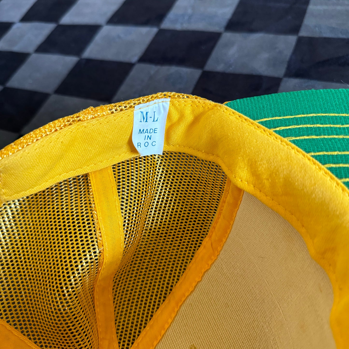90s Champion Spark Plugs Yellow/White Trucker Hat