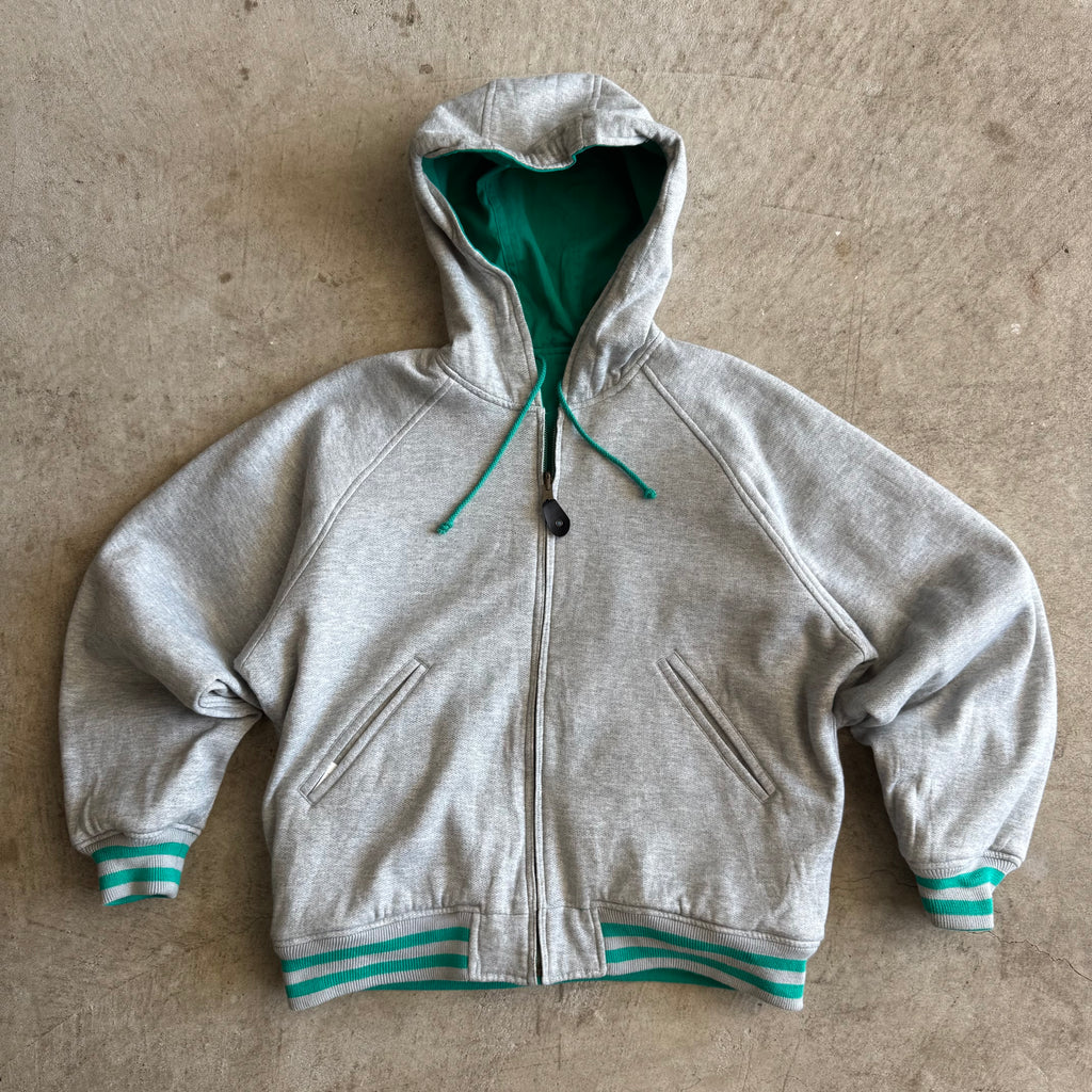 80s Ferarri Magnetti Merelli Reversible Green Grey Hooded Jacket (M)