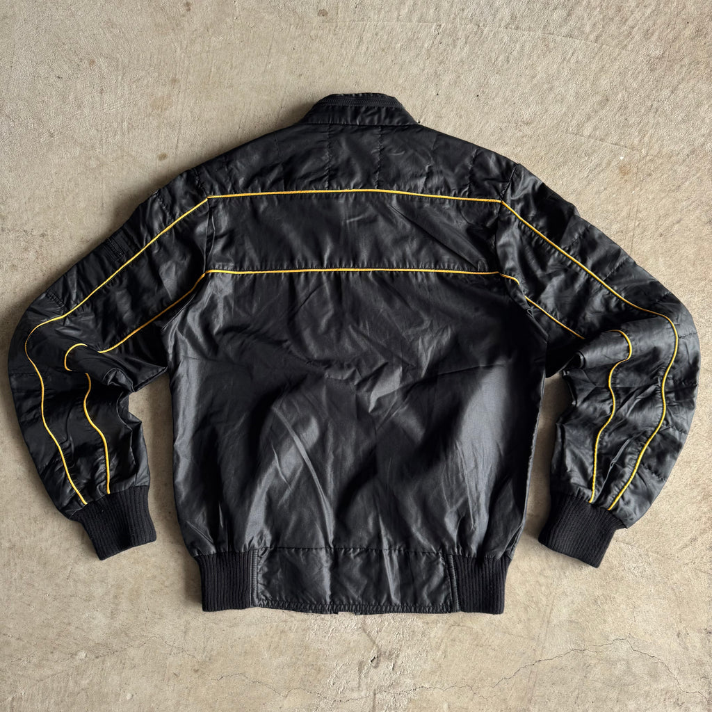 80s Porsche Style Auto Black Yellow Jacket (S)