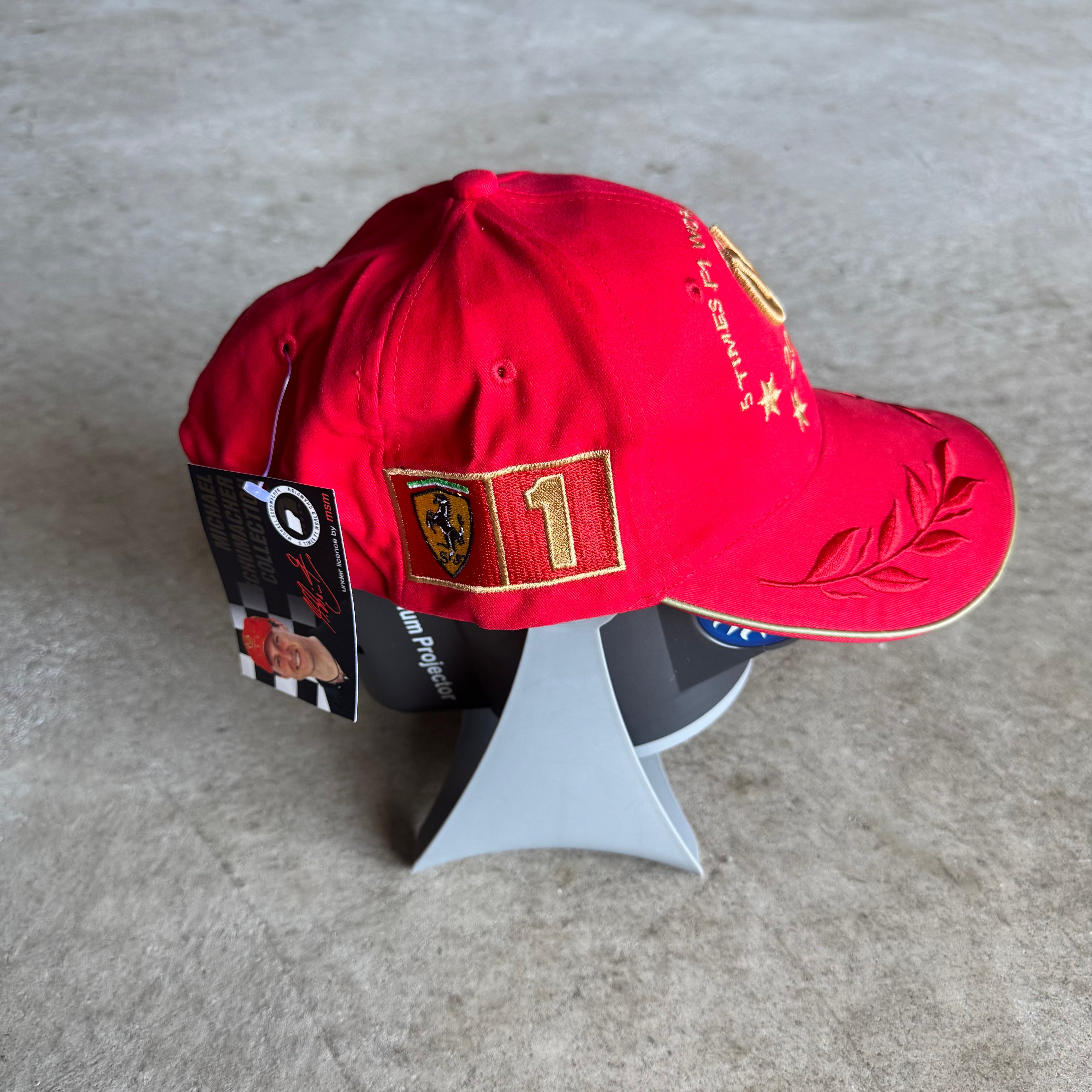 2002 Michael Schumacher 5 Time World Champion Red Cap Hat