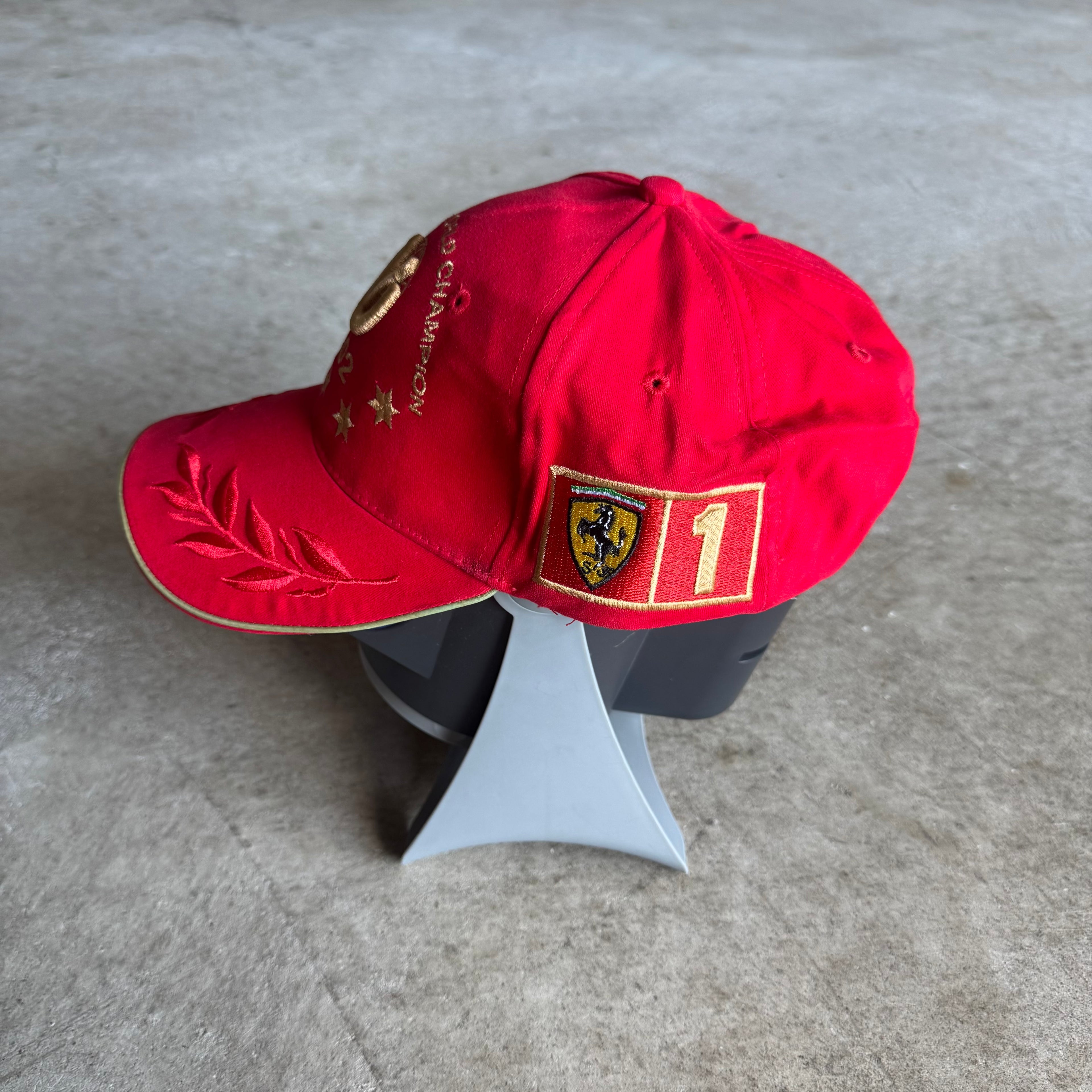 2002 Michael Schumacher 5 Time World Champion Red Cap Hat
