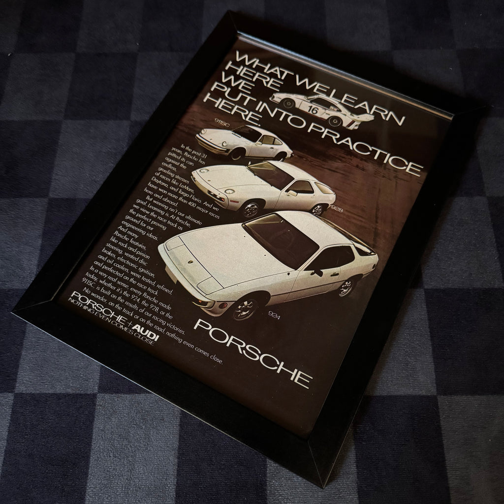 90s Porsche What We Learn 911SC 928 924 Framed Advertisement