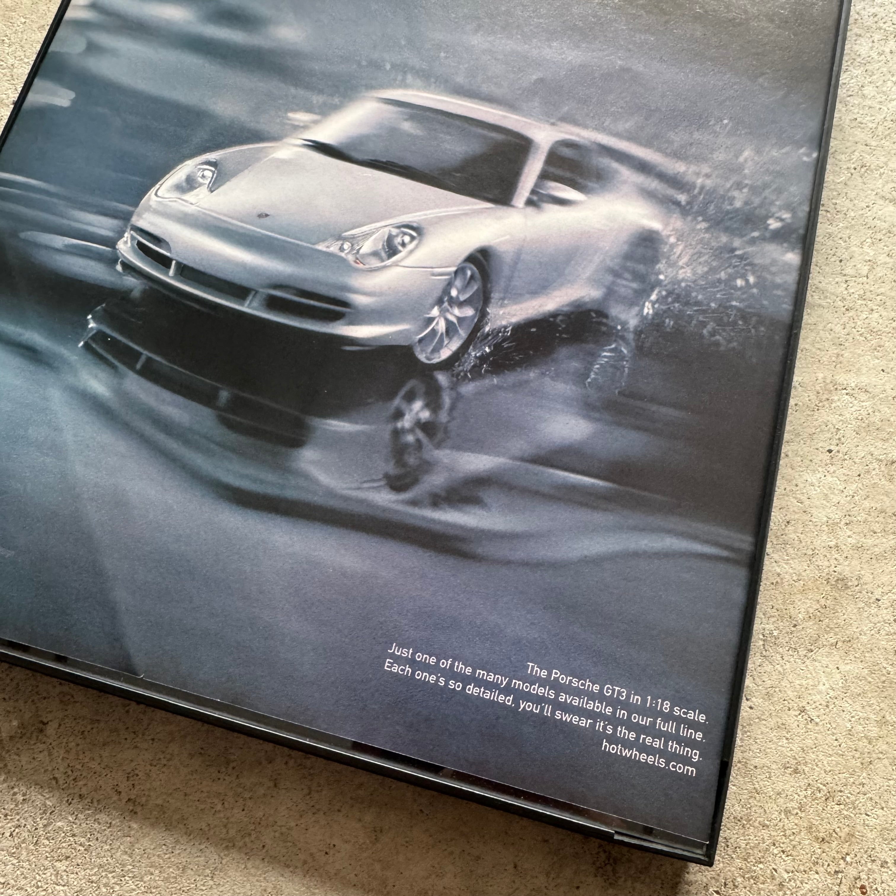 2003 Hots Wheels Porsche 996 GT3 Almost Too Real Framed Advertisement
