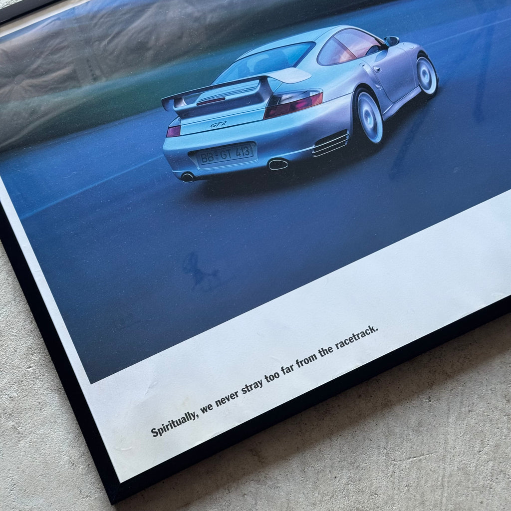 2001 Porsche We Never Stray Too Far 996 GT2 Dealership Poster
