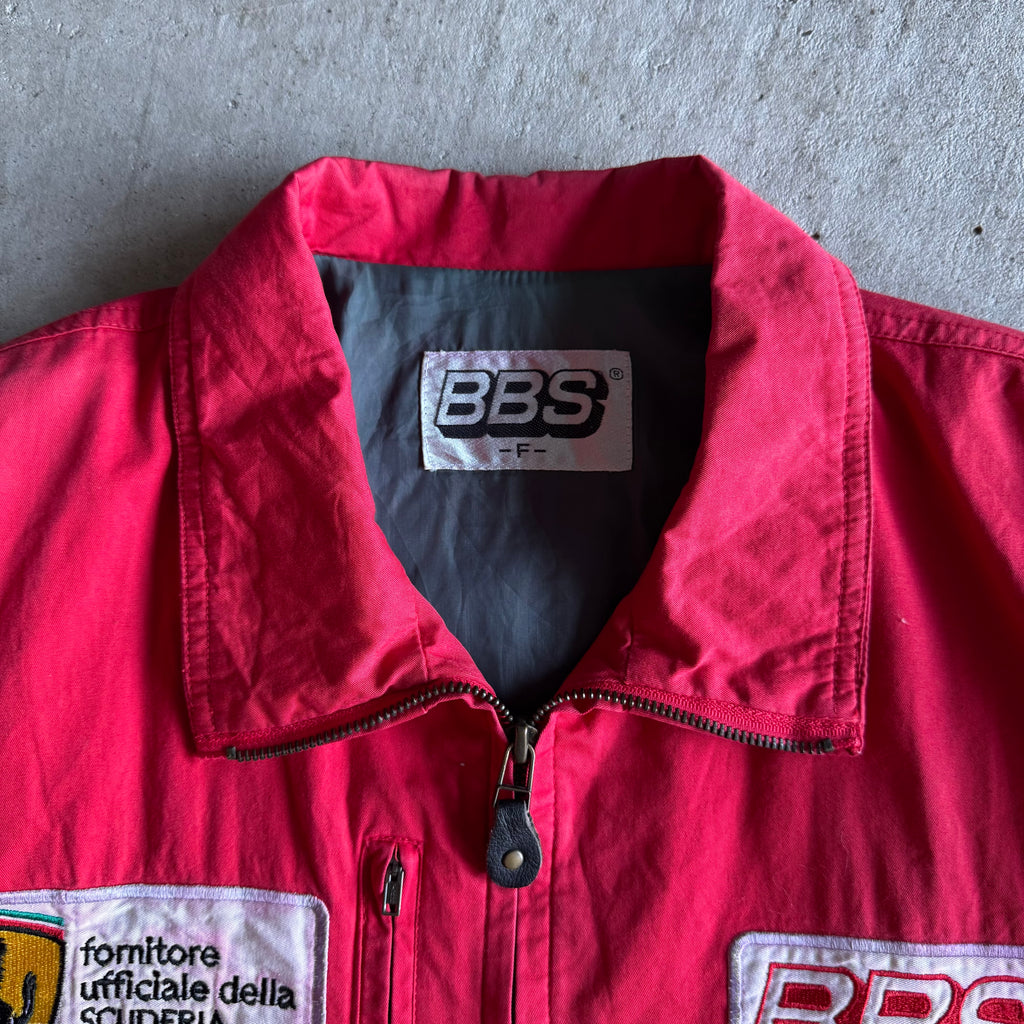 90s BBS Motorsport Ferrari Scuderia Red Coach Jacket (L)