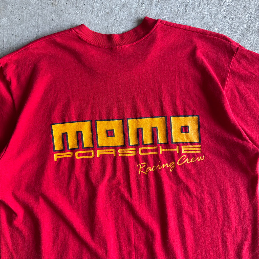 90s Porsche MOMO Racing Crew Red T Shirt (XL)