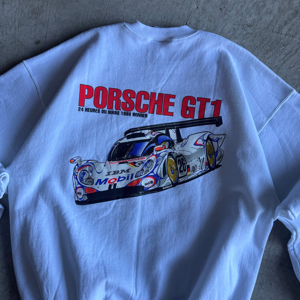 90s Porsche Le Mans Champions White Pullover Sweater (XL)