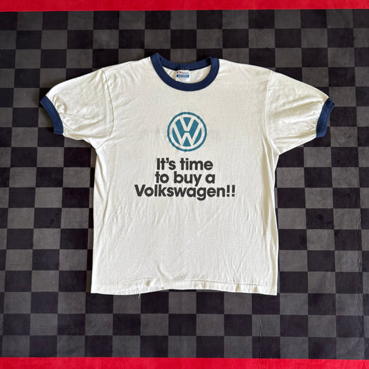 Vintage 90s Volkswagen Its Time to Buy Ringer T Shirt Large