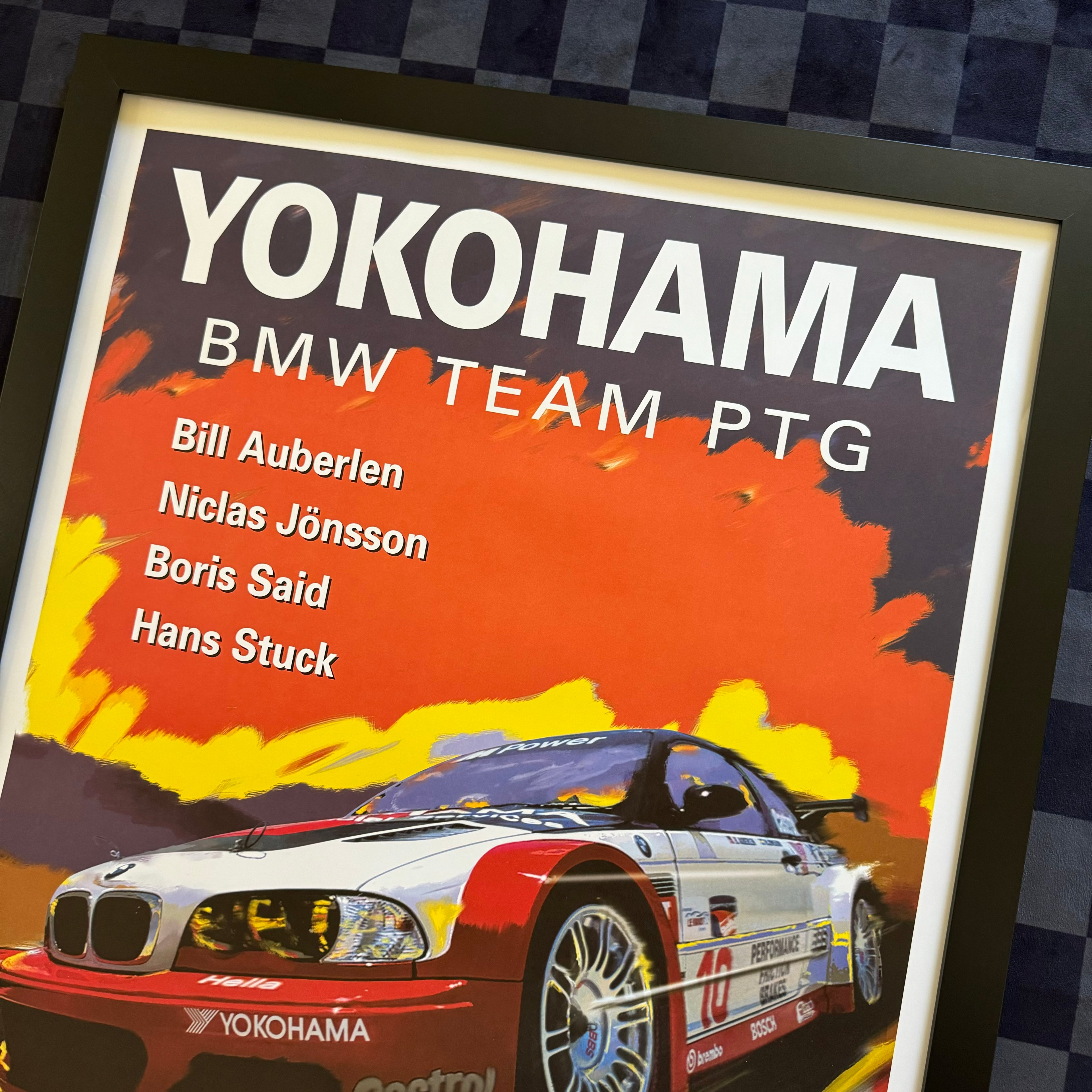 Original Yokohama BMW Team PTG American Le Mans Series Framed Poster