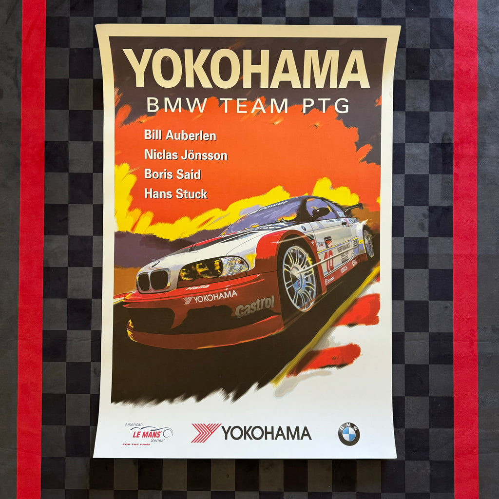 Original Yokohama BMW Team PTG American Le Mans Series Framed Poster