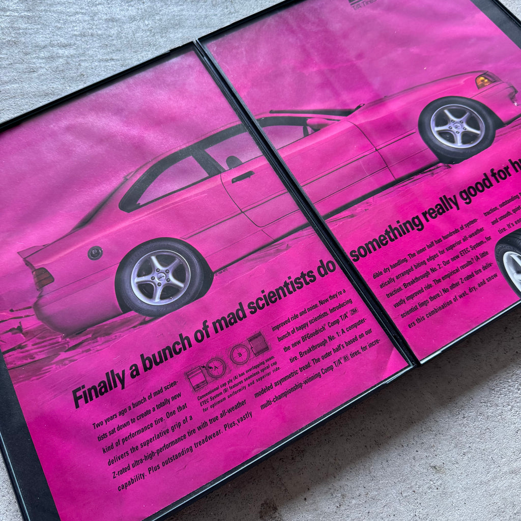 1994 BF Goodrich BMW E36 Pink Framed Advertisement