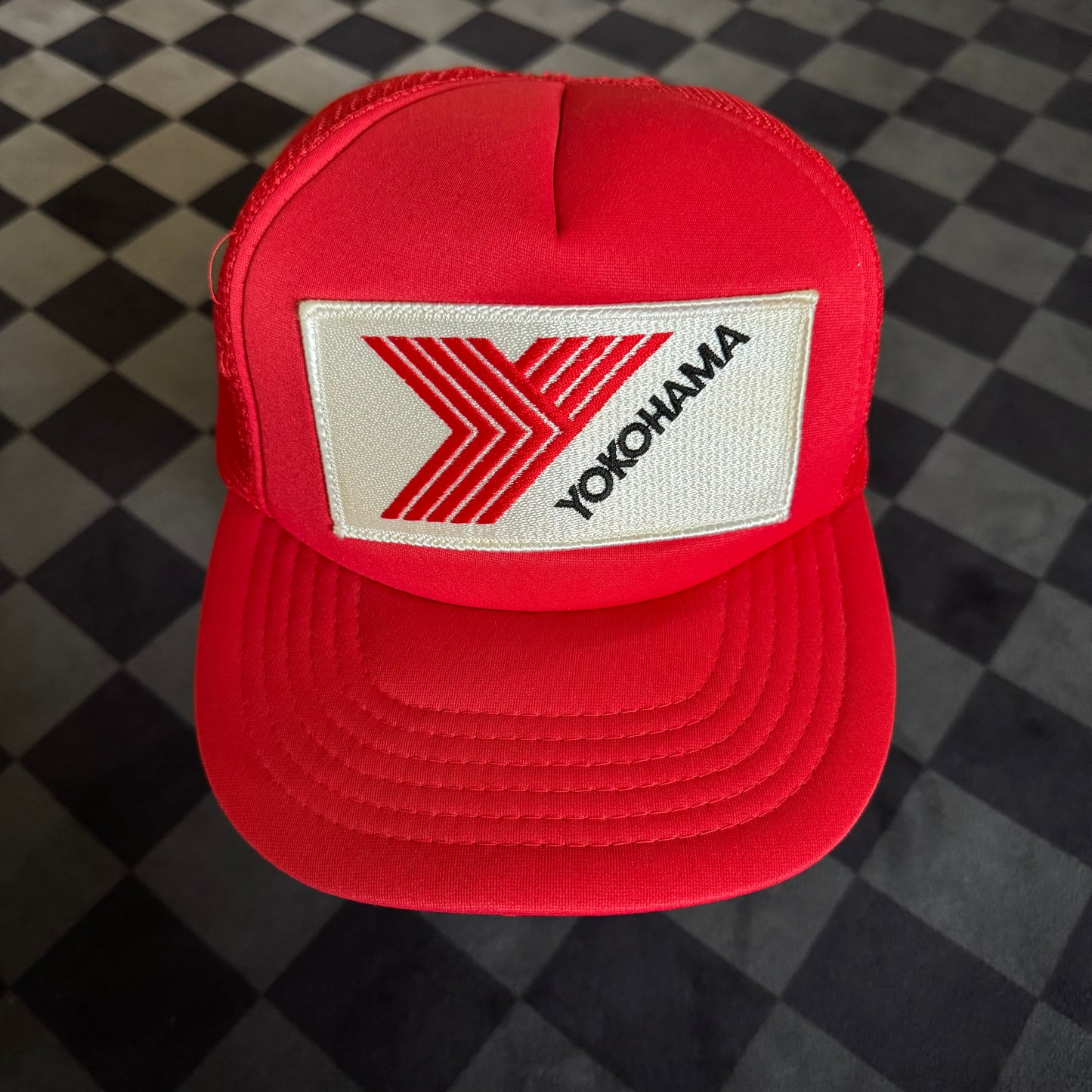 Vintage Yokohama Tires Red Trucker Hat