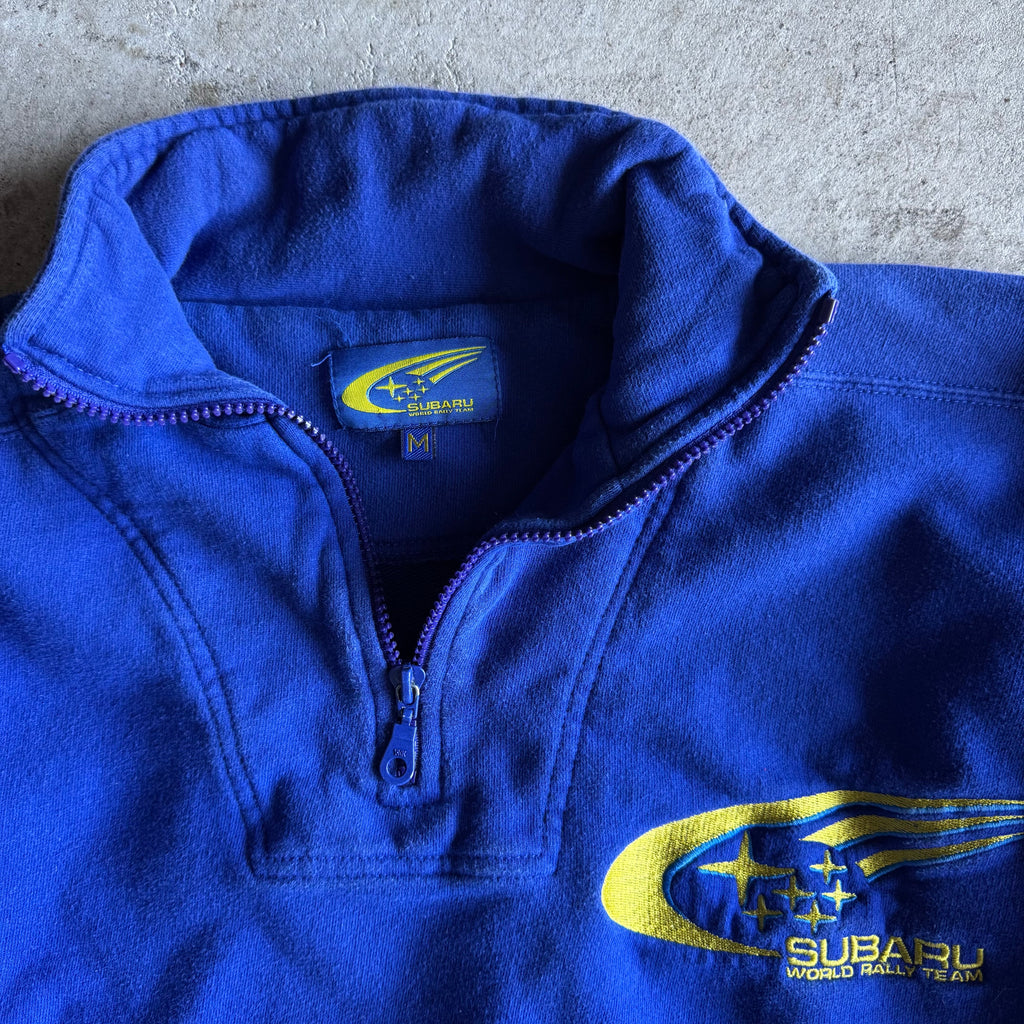 90s Subaru World Rally Blue Quarter Zip Pullover (M)