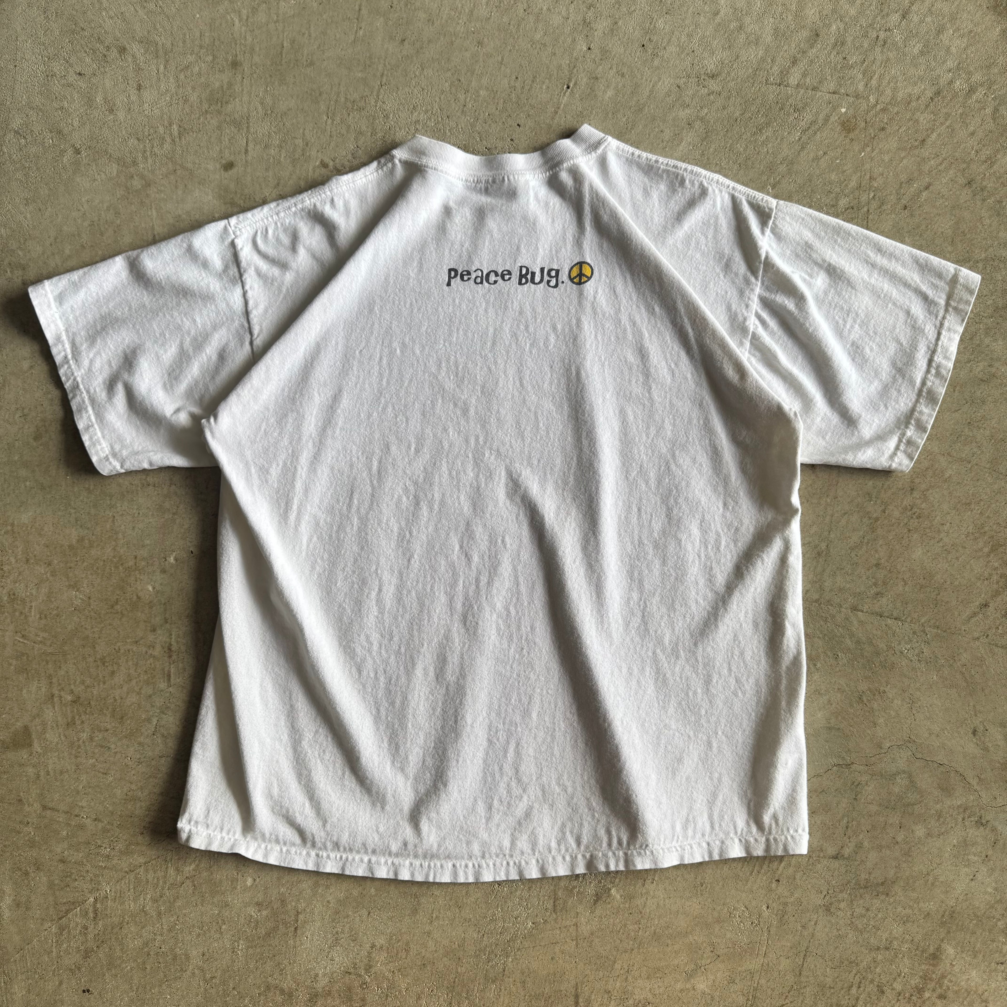 Vintage 90s Volkswagen Peace Bug White T Shirt Size XL