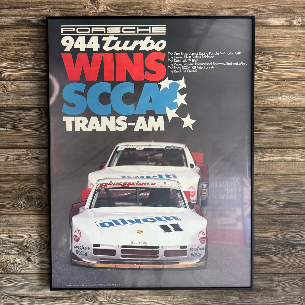 1987 Porsche 944 Turbo Wins SCCA Trans-AM Victory Poster