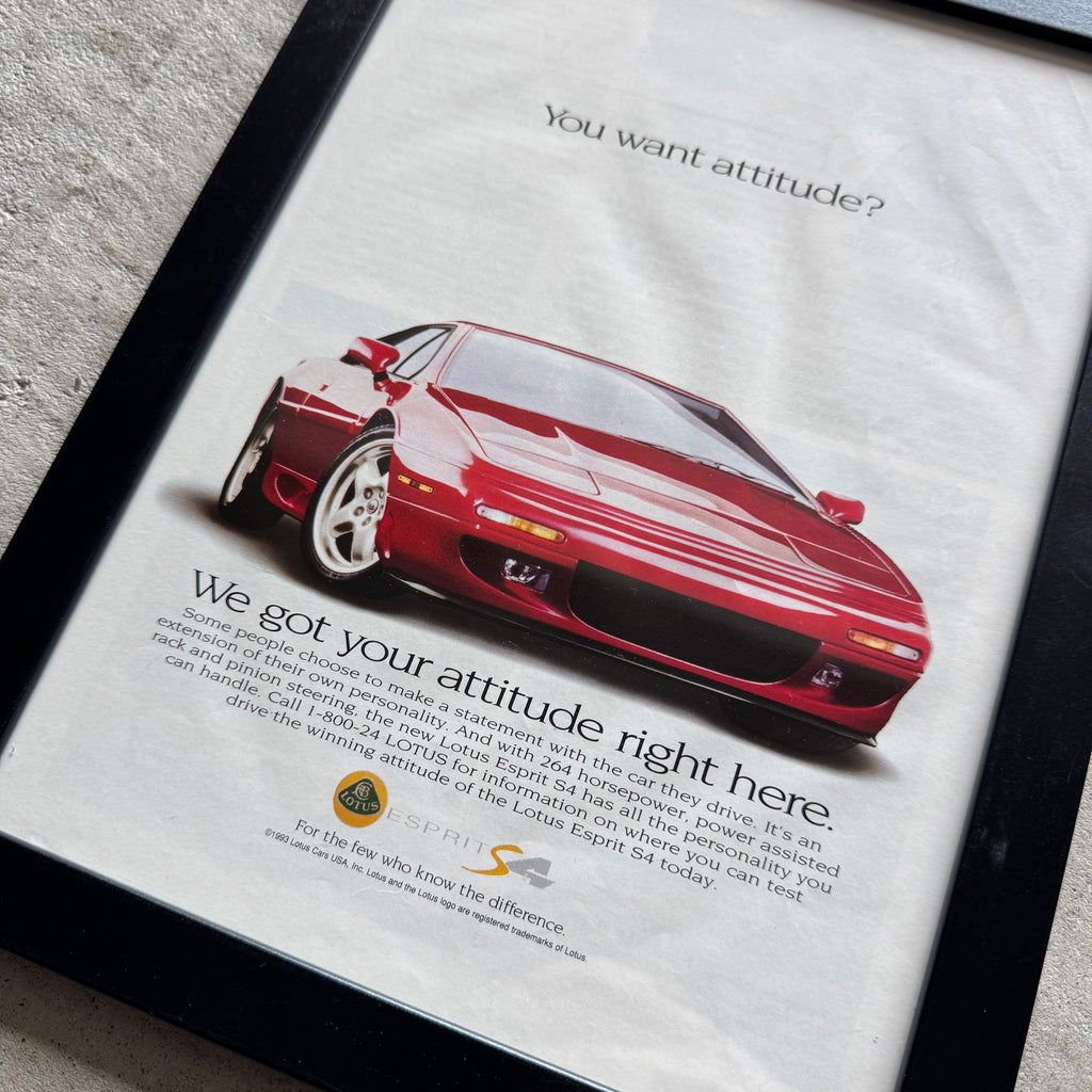 1993 Lotus Esprit You Want Attitude? Framed Advertisement