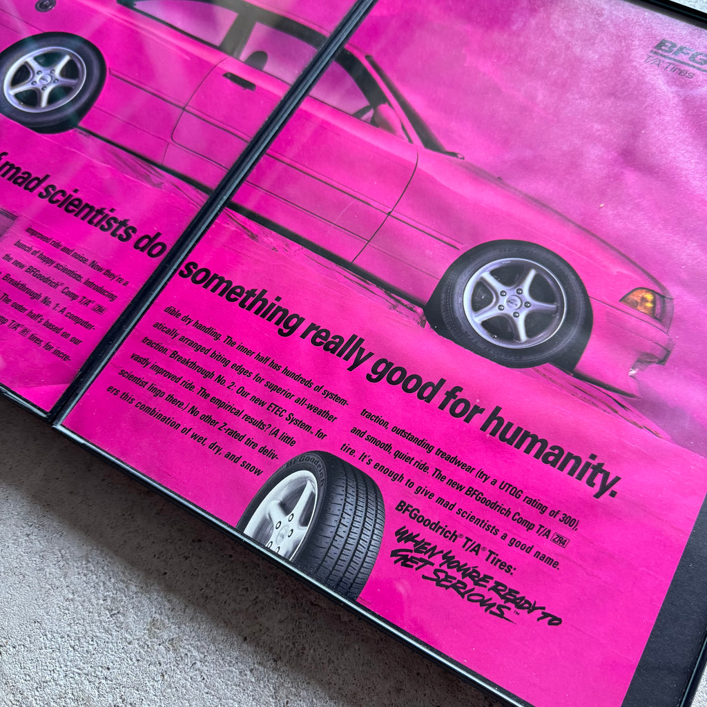 1994 BF Goodrich BMW E36 Pink Framed Advertisement