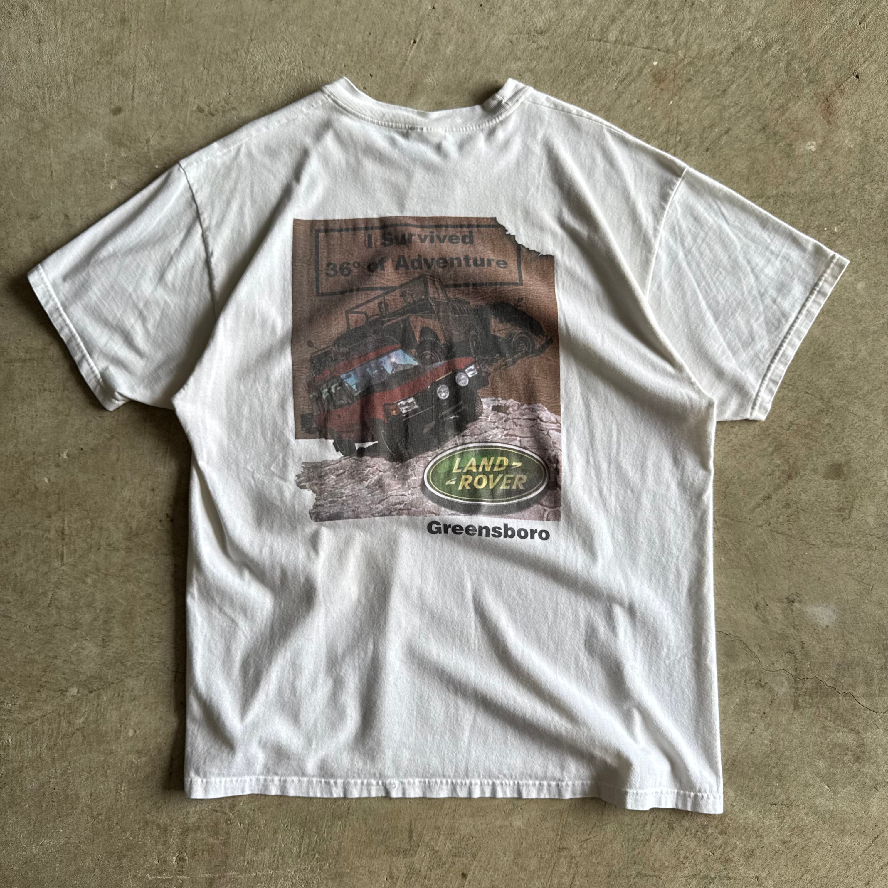 Vintage 90s Land Rover Greensboro White T Shirt Size XL