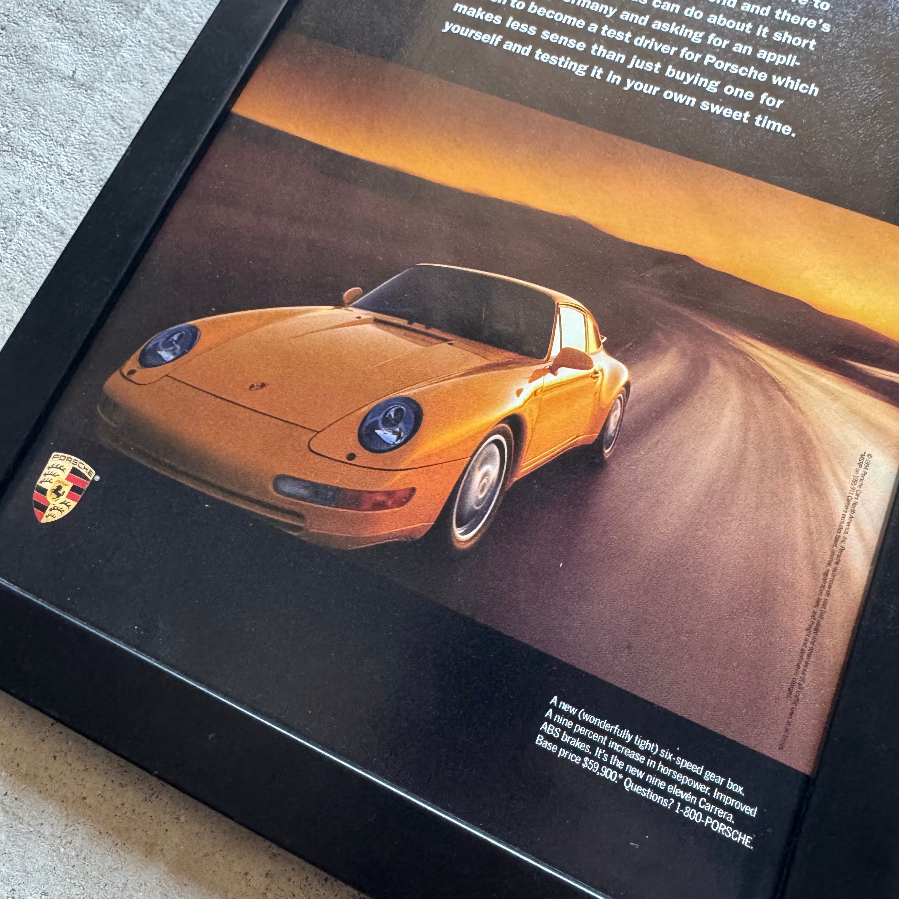 1994 Porsche Carrera Best Job in the World Framed Advertisement