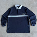 2000s Porsche Selection Supercup Striped Navy Rugby Polo Shirt (XXL)