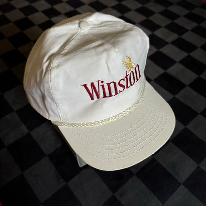 Vintage Winston Racing White Snapback Hat