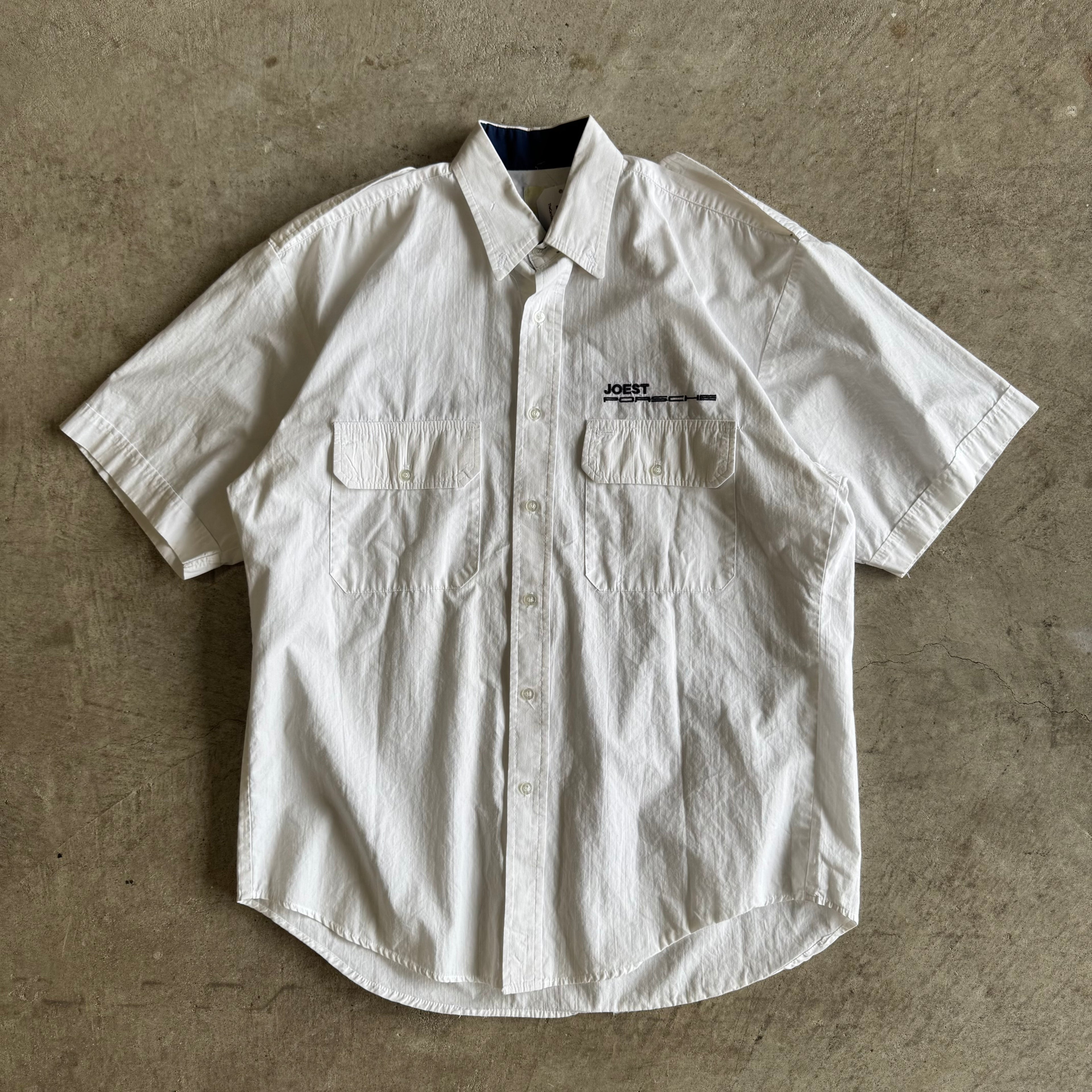 90s Porsche Team Joest White Button Up Shirt (L)