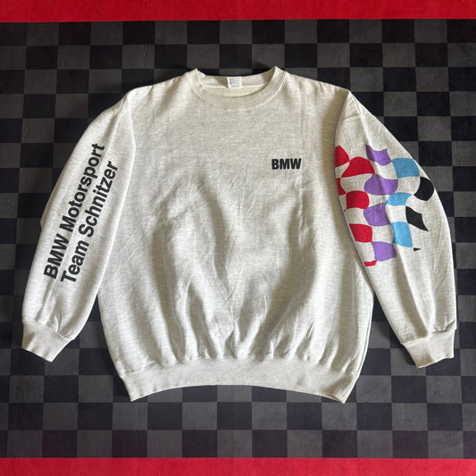 Vintage 90s BMW Motorsport Team Schnitzer Grey Pullover Sweater Size XL
