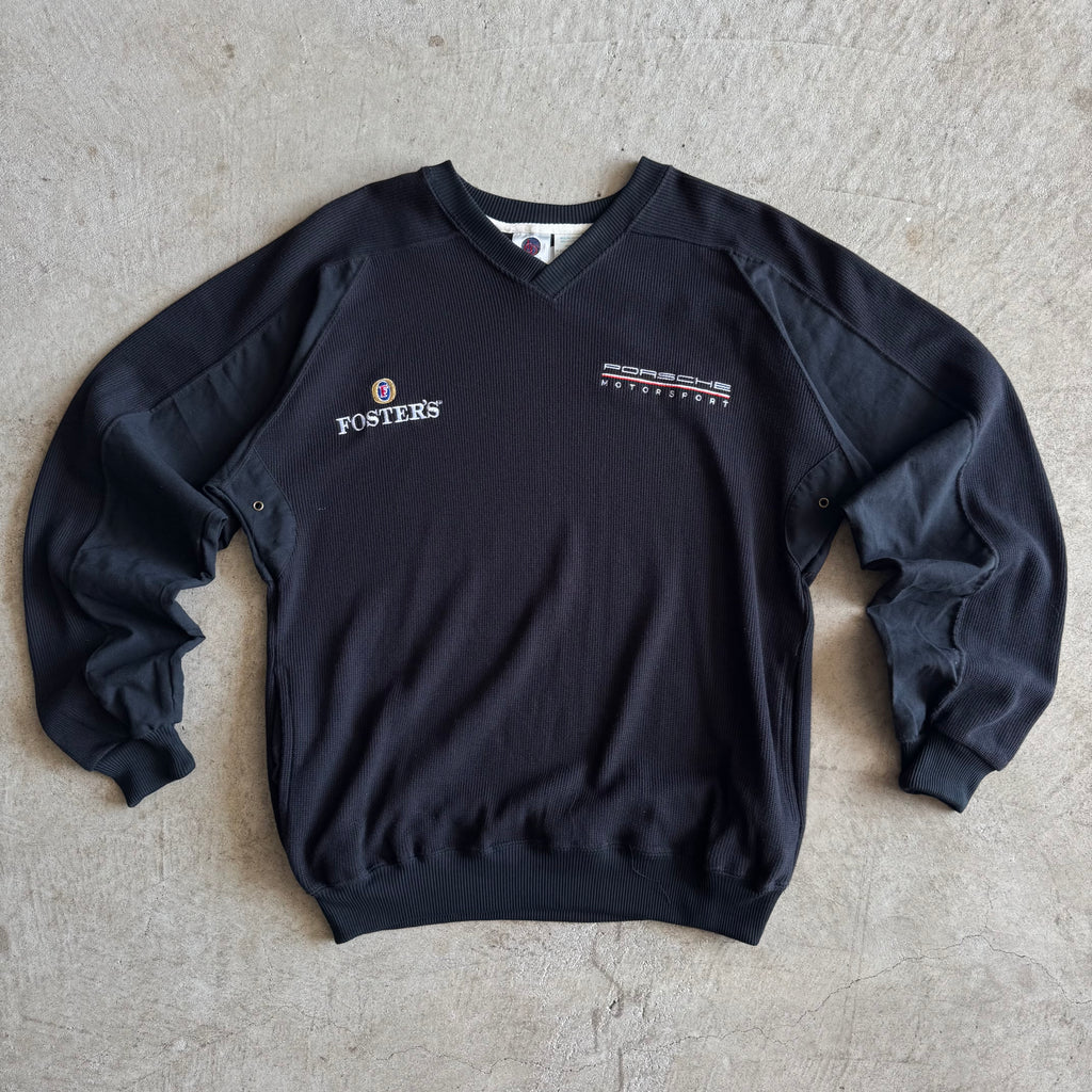 90s Porsche Foster's Racing Black Pullover Sweater (M)