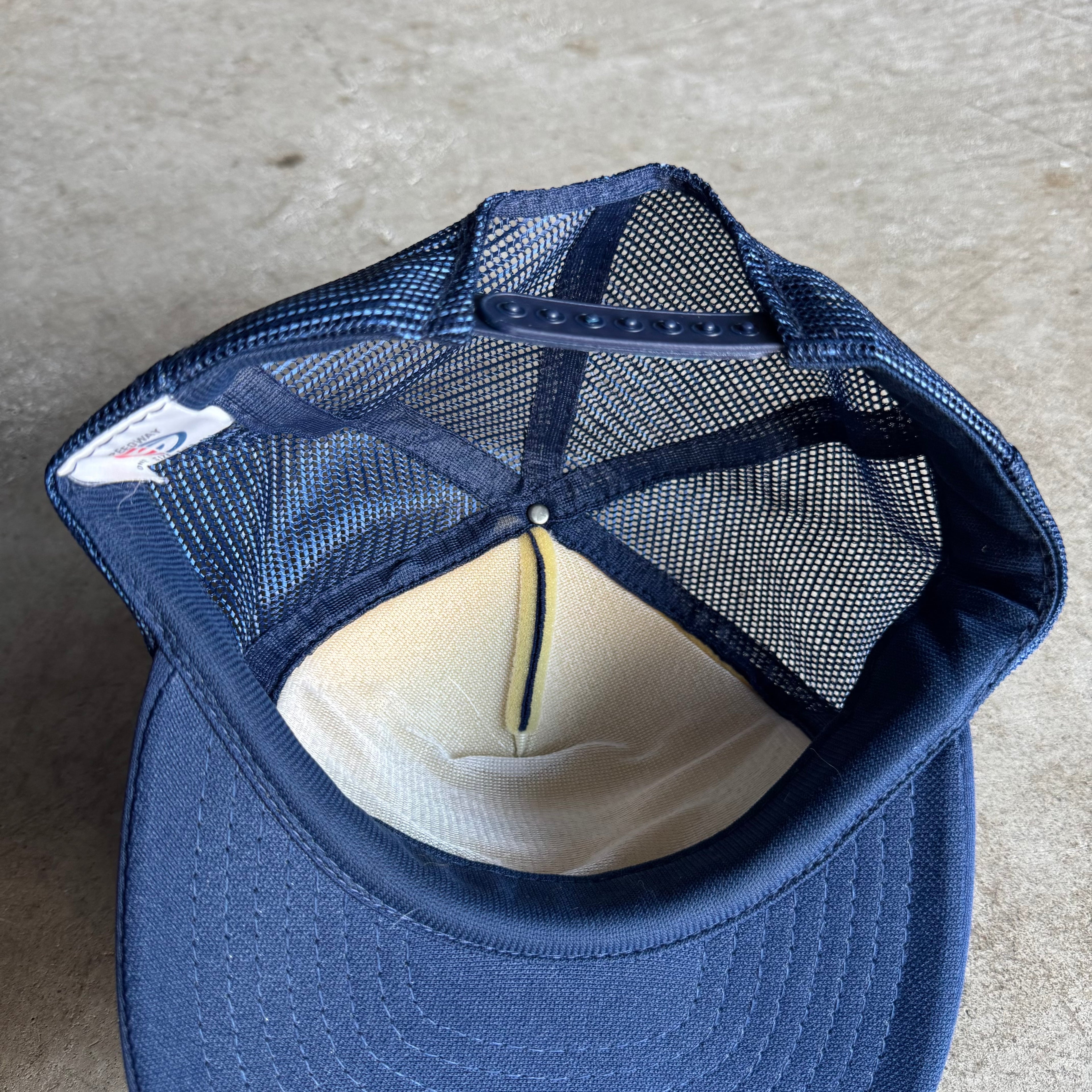 80s Lowenbrau Porsche 962 Navy Mesh Adjustable Trucker Hat