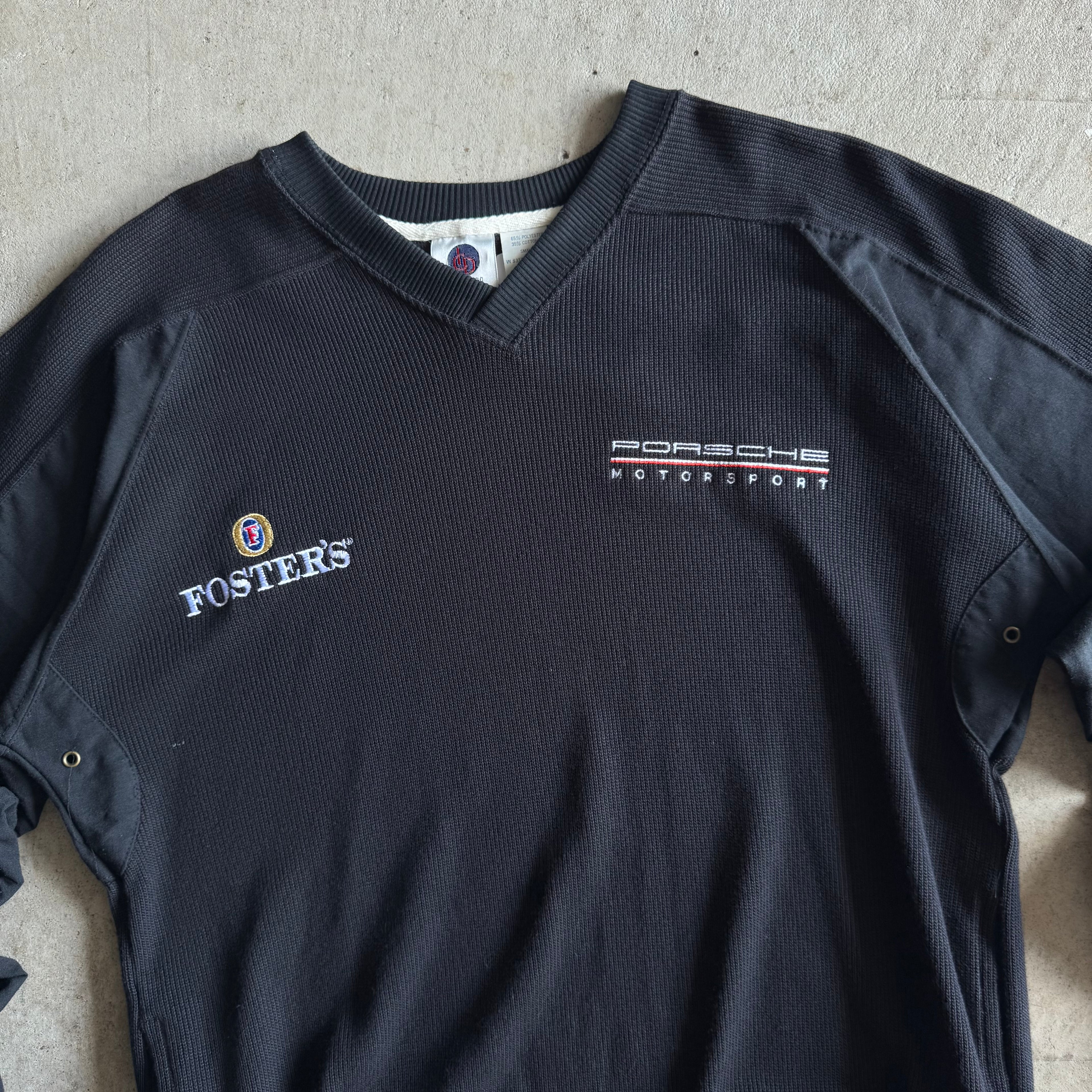 90s Porsche Foster's Racing Black Pullover Sweater (M)