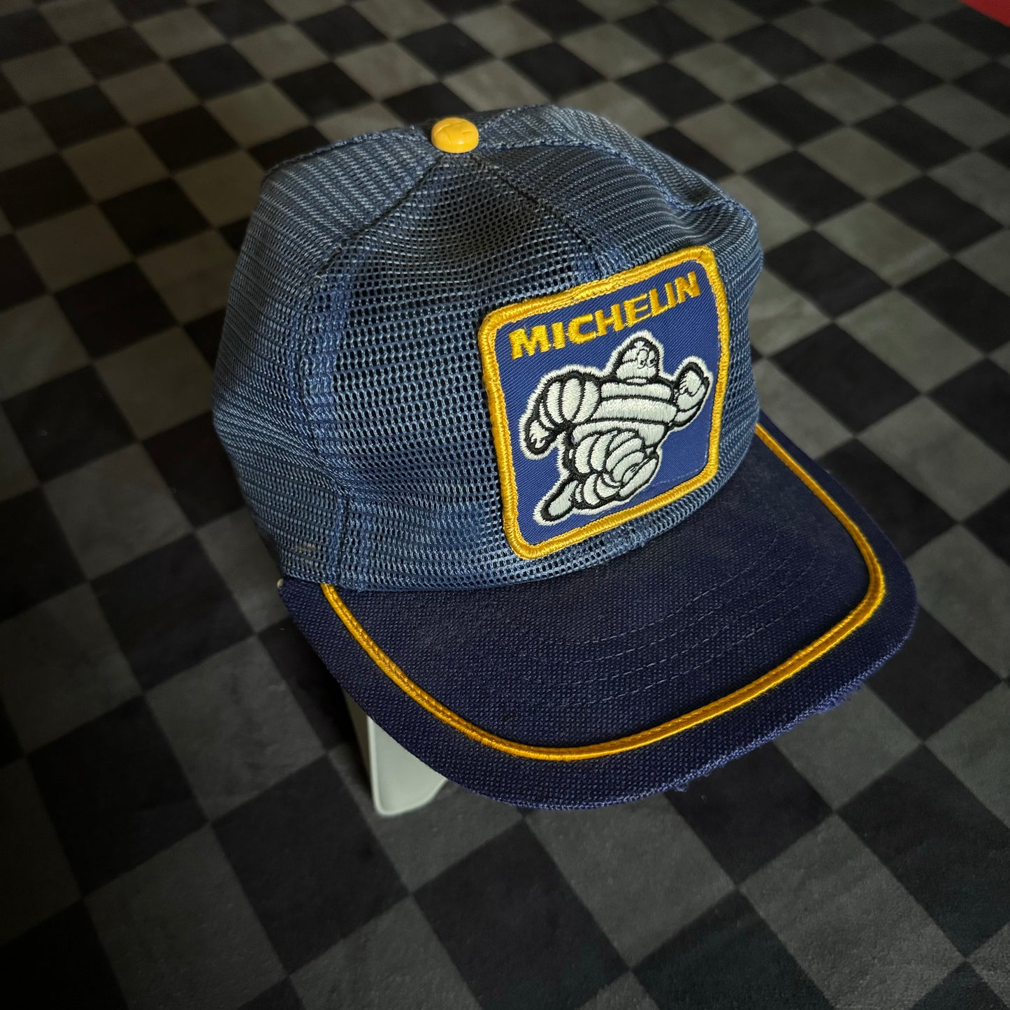 Vintage Michelin Tires Man Blue/Yellow Trucker Hat