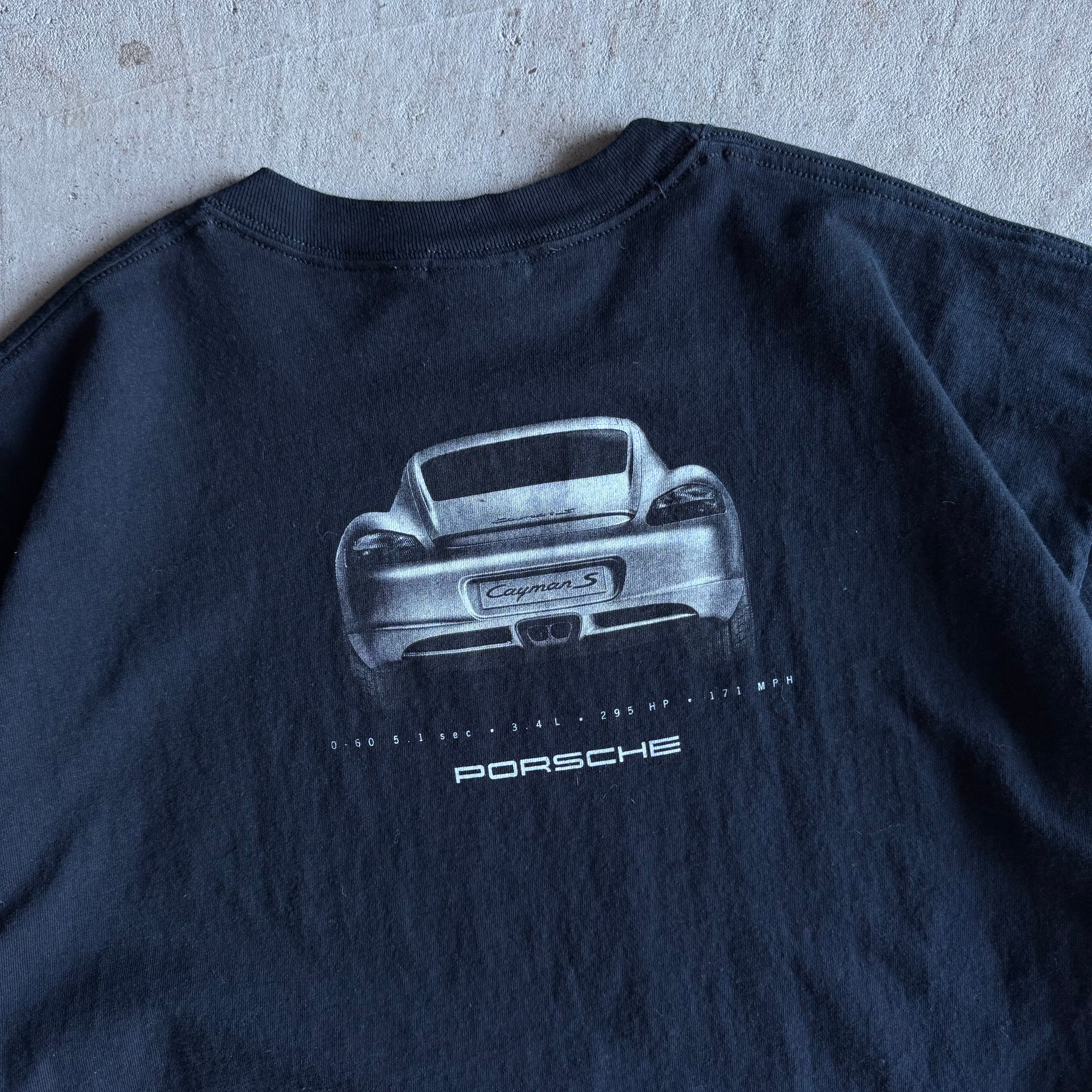 2000s Porsche Cayman Stir Things Up Black T Shirt (XL)
