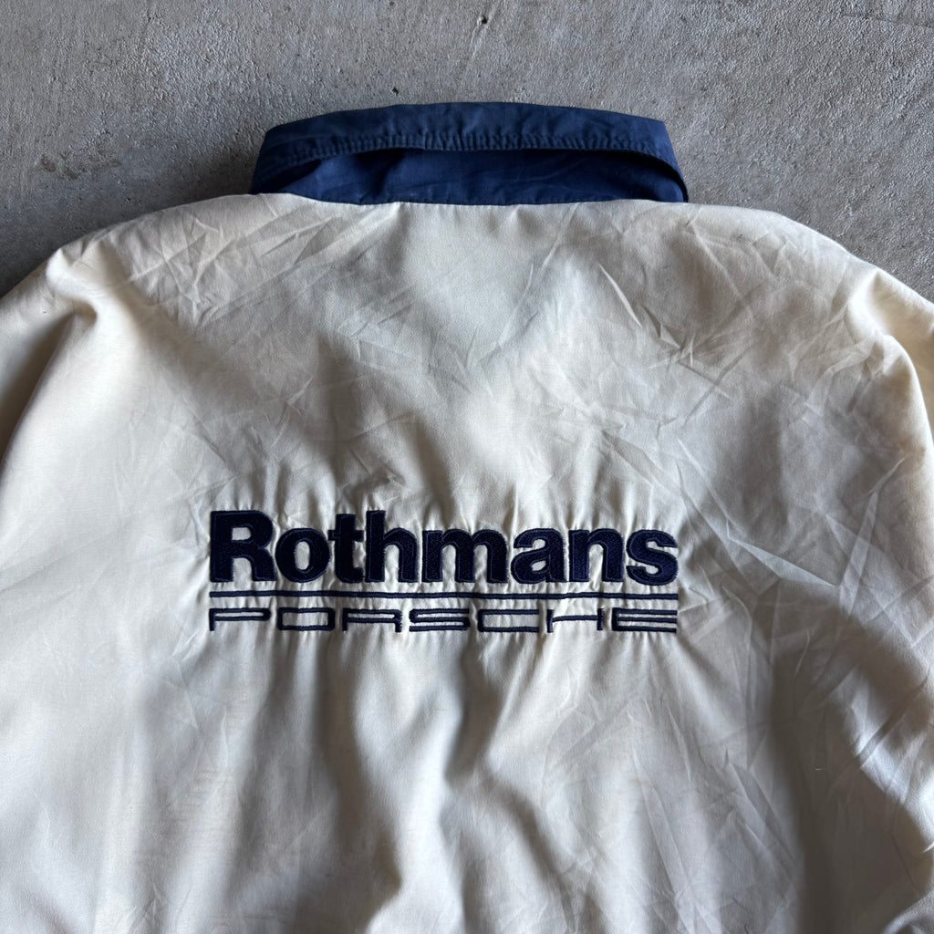 80s Porsche Rothmans Racing Striped Outerwear Jacket (XL)