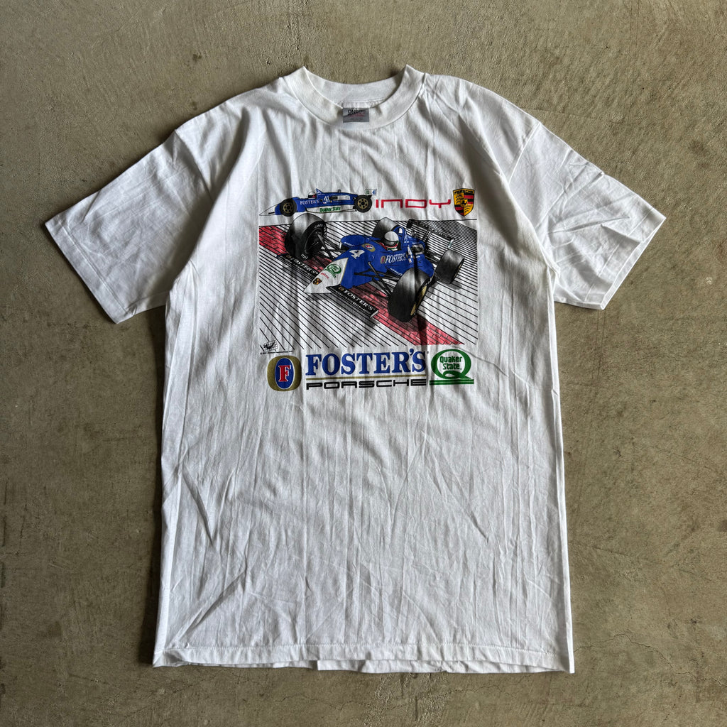 80s Porsche Foster's Indy Racing White T Shirt (XXL)