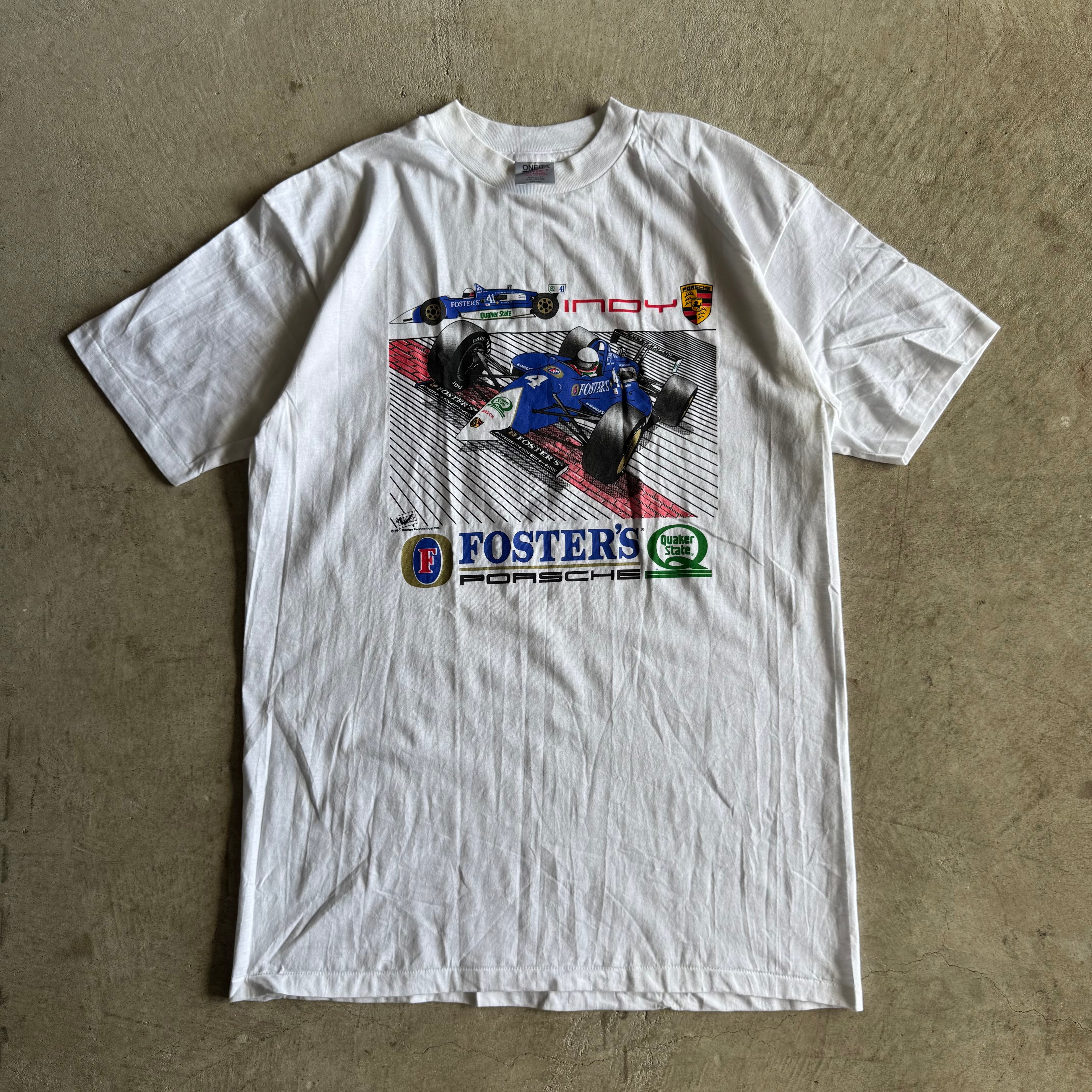 80s Porsche Foster's Indy Racing White T Shirt (XXL)