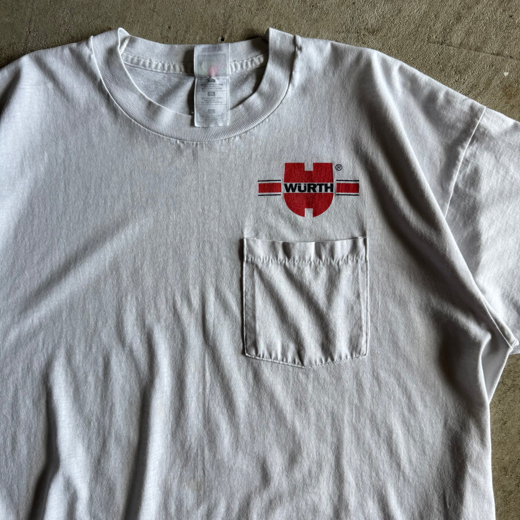 90s Porsche Team Wurth 993 Carrera White T Shirt (XL)