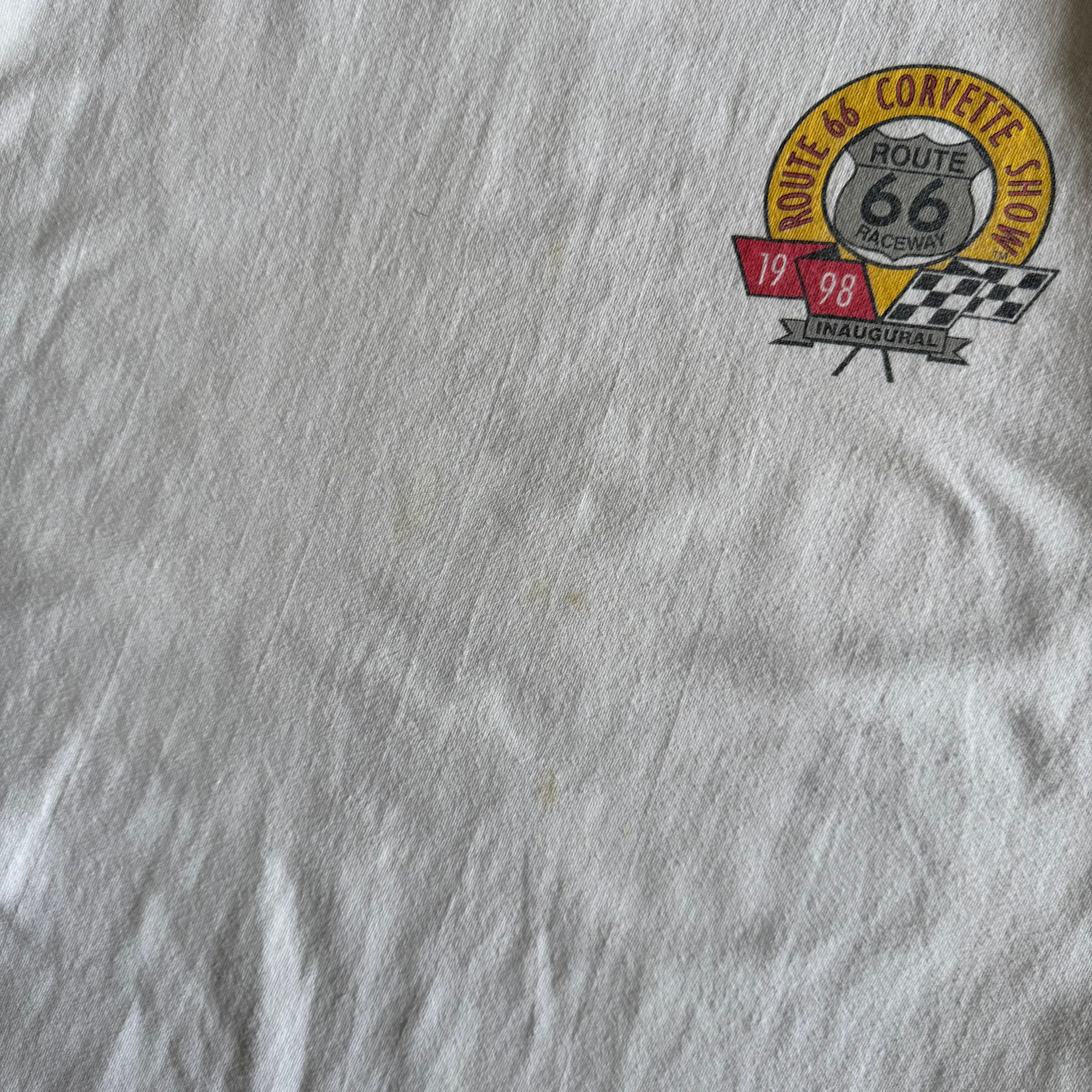 1998 Inaugural Route 66 Corvette Show White T Shirt (L)