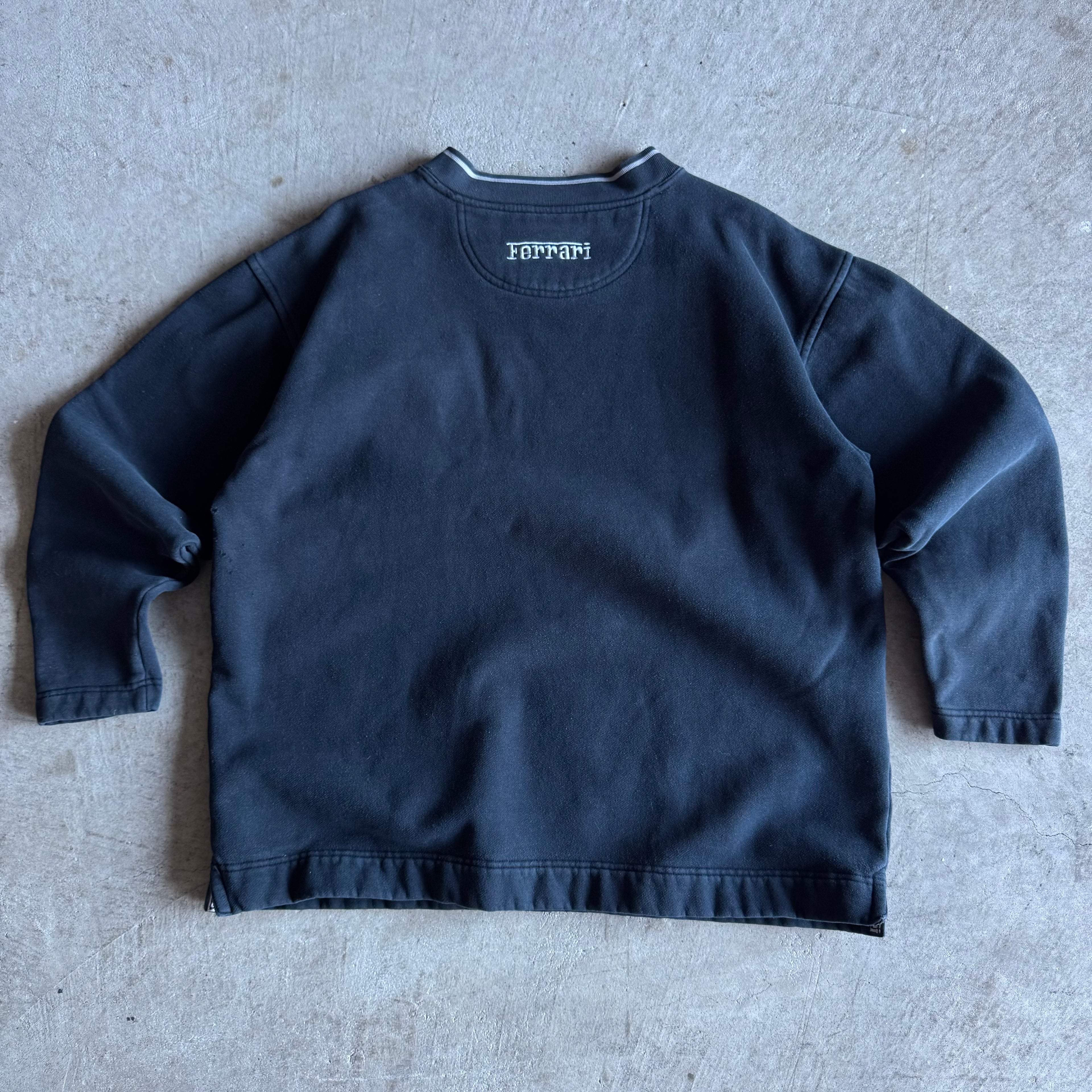 90s Ferrari Scuderia Black Pullover Sweater (L)