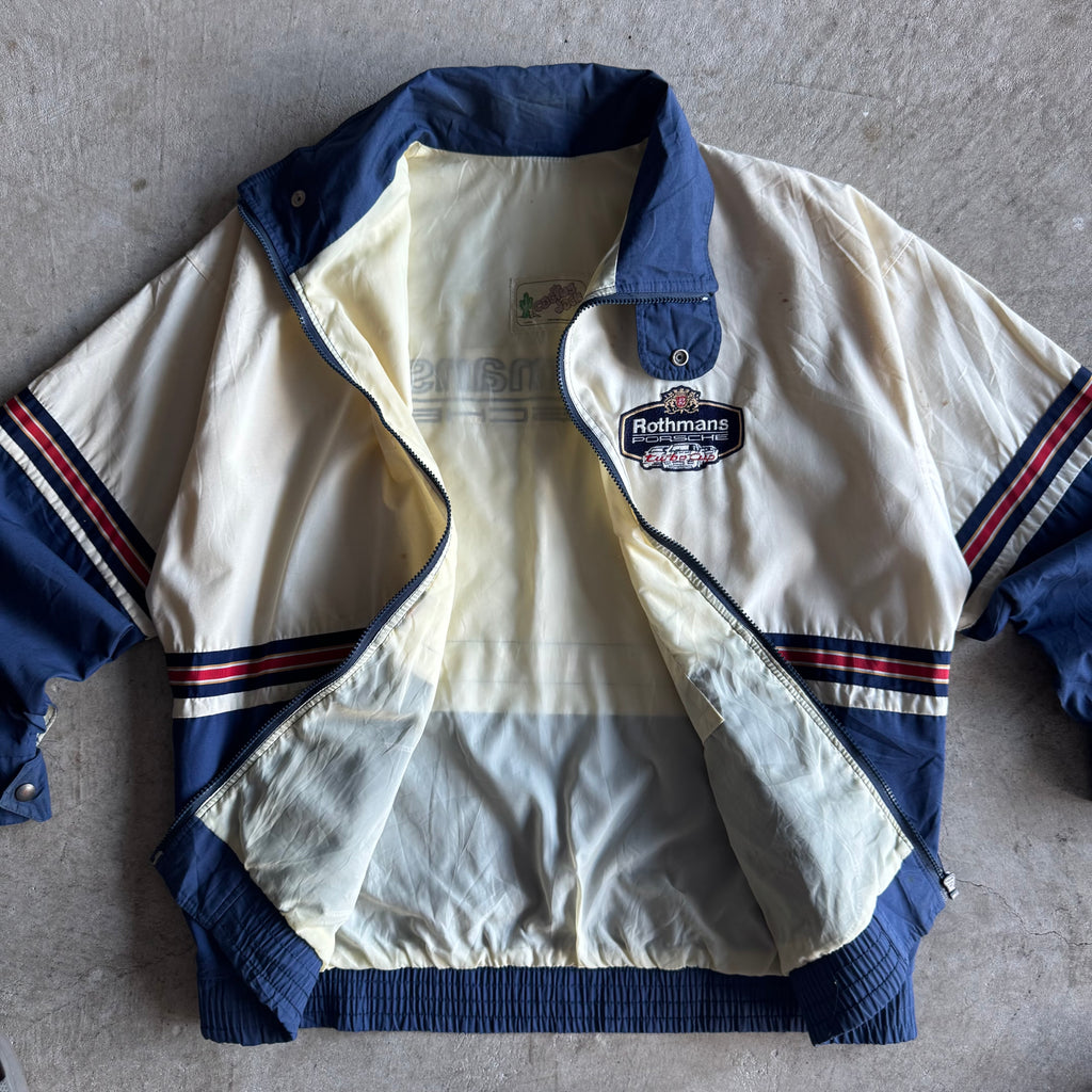 80s Porsche Rothmans Racing Striped Outerwear Jacket (XL)