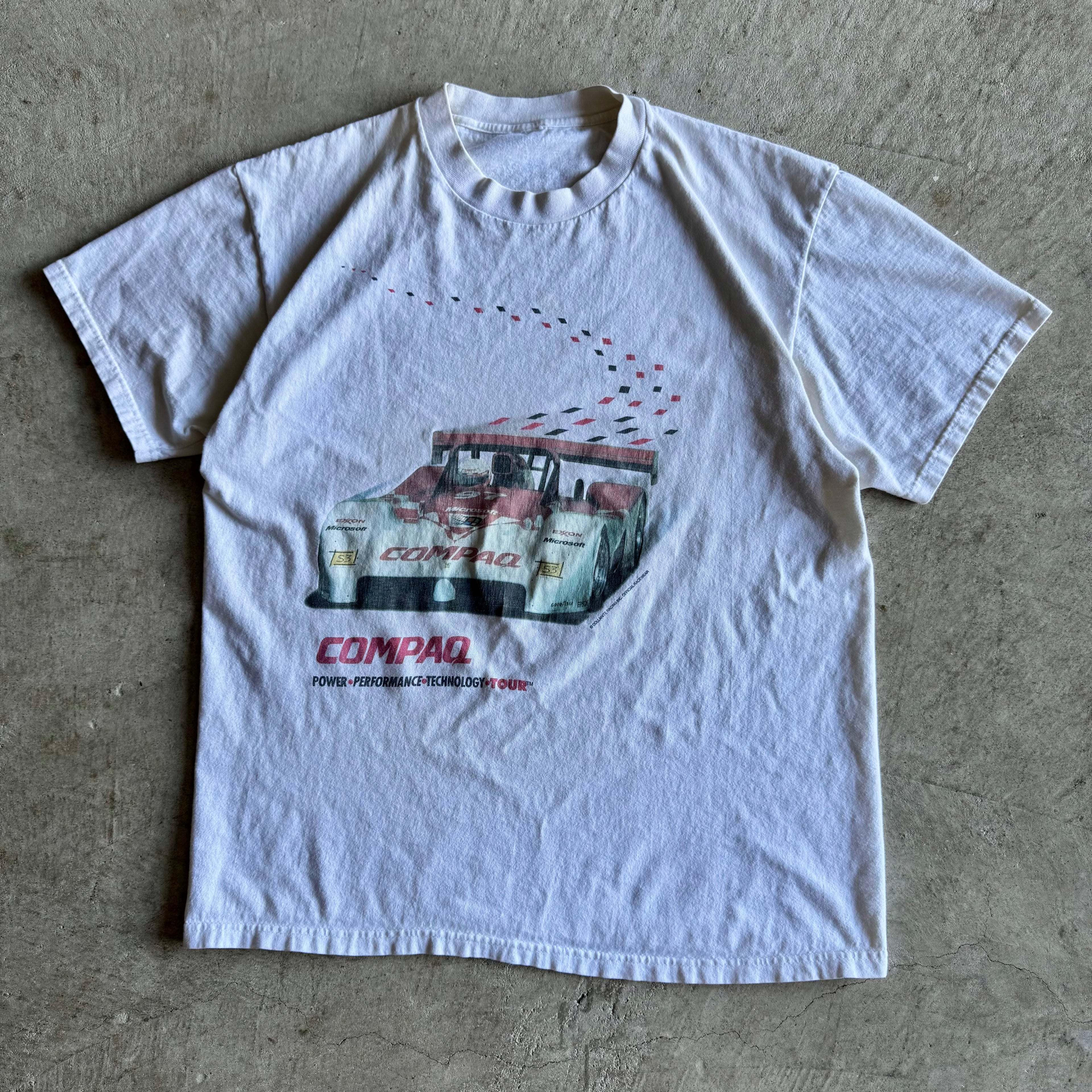 Vintage 90s Microsoft Compaq IMSA Racing Racecar T Shirt Size Large