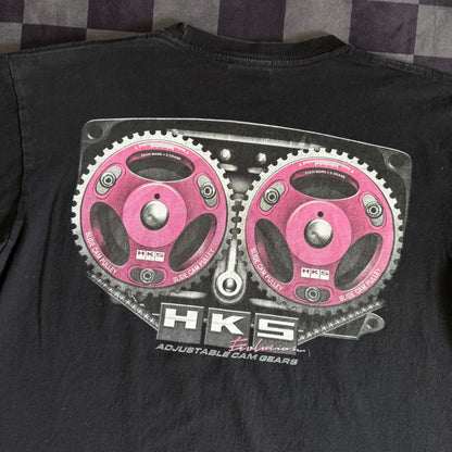 2000s HKS Evolution Adjustable Cams Black T Shirt Large