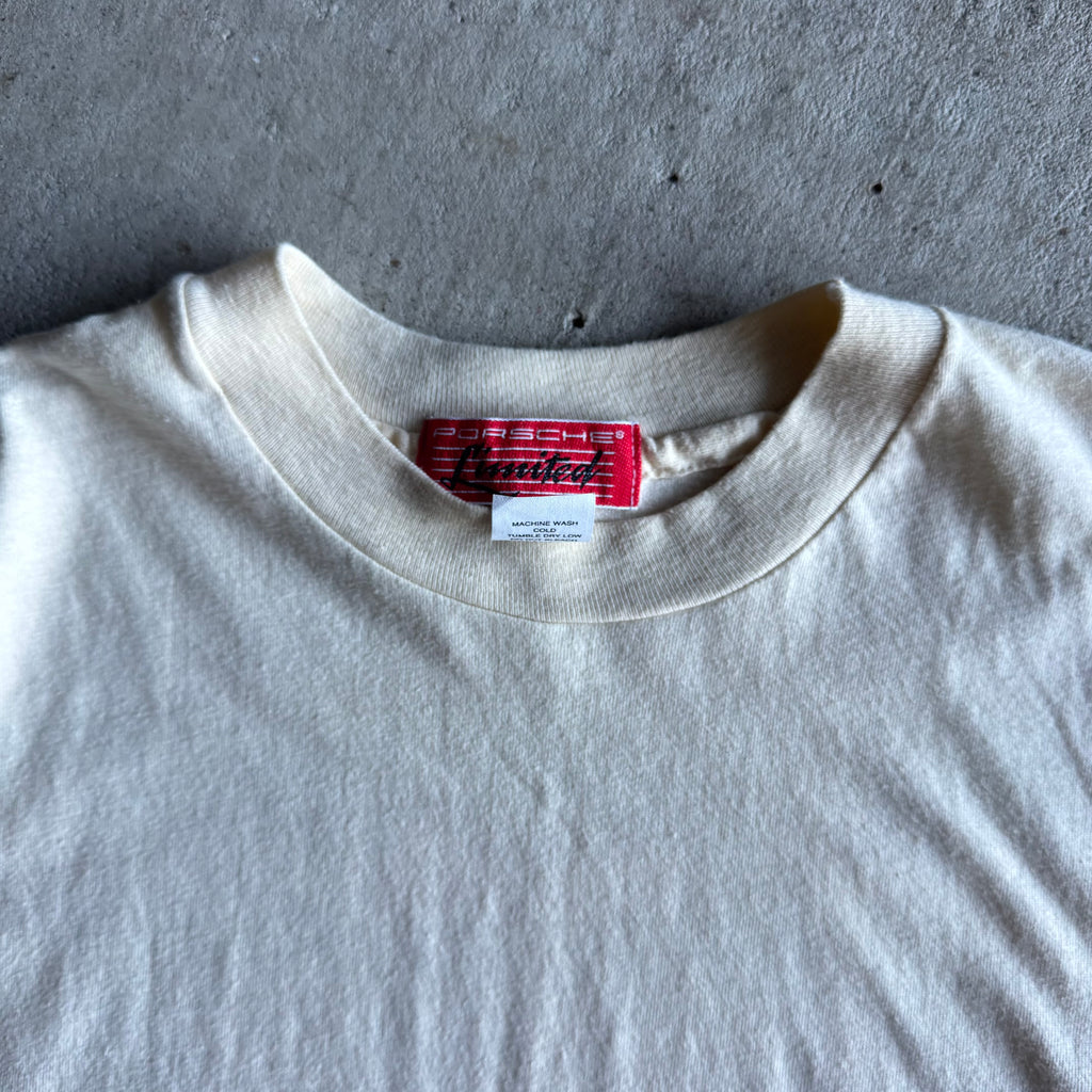 80s Porsche Limited Rally Paris Dakar Beige Victory Poster T Shirt (XL)