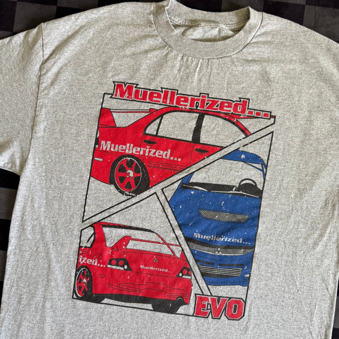 2000s Muellerized Mitsubishi Evo Evolution Lancer Gray T Shirt XL