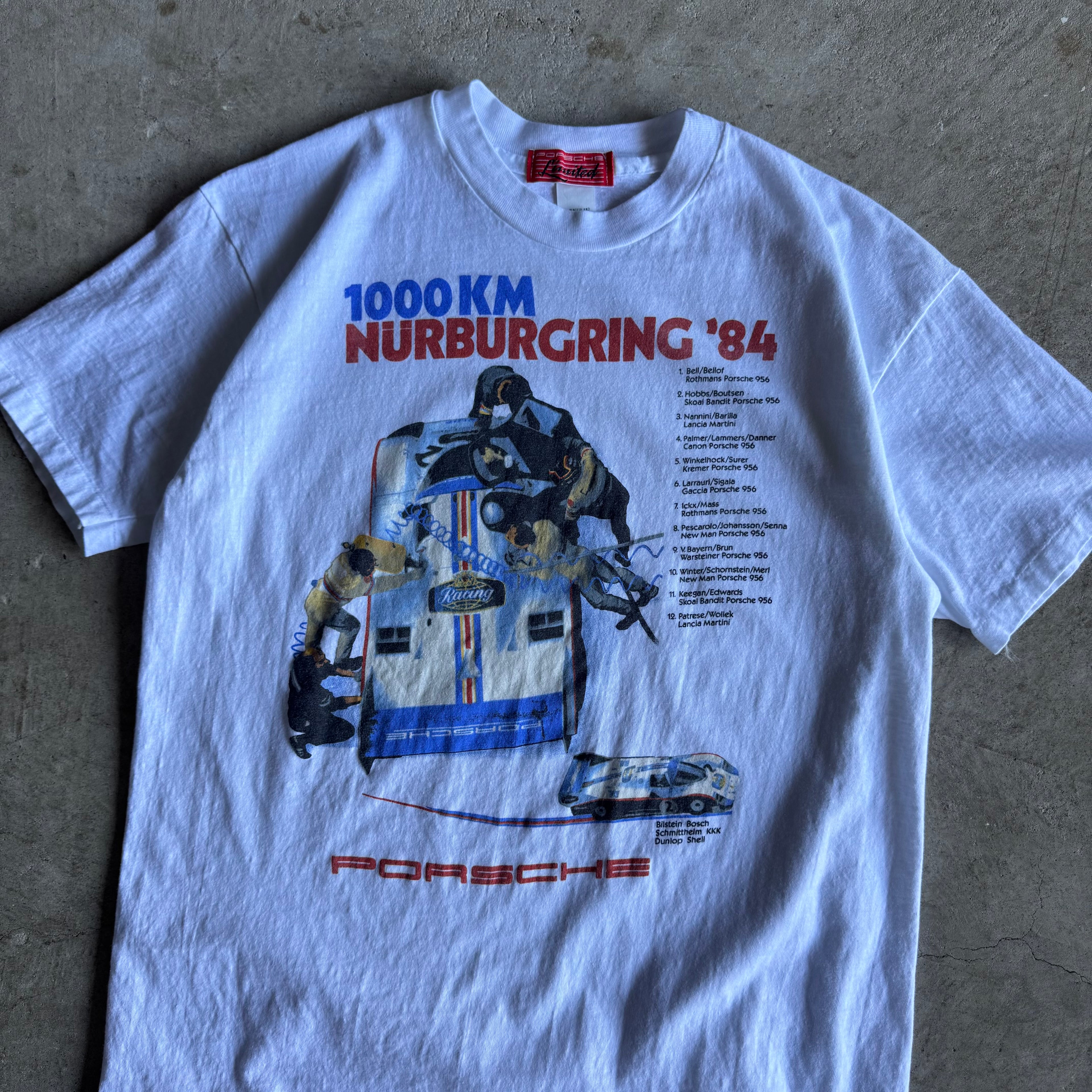 80s Porsche Limited 1000KM Nurburgring White T Shirt (XL)