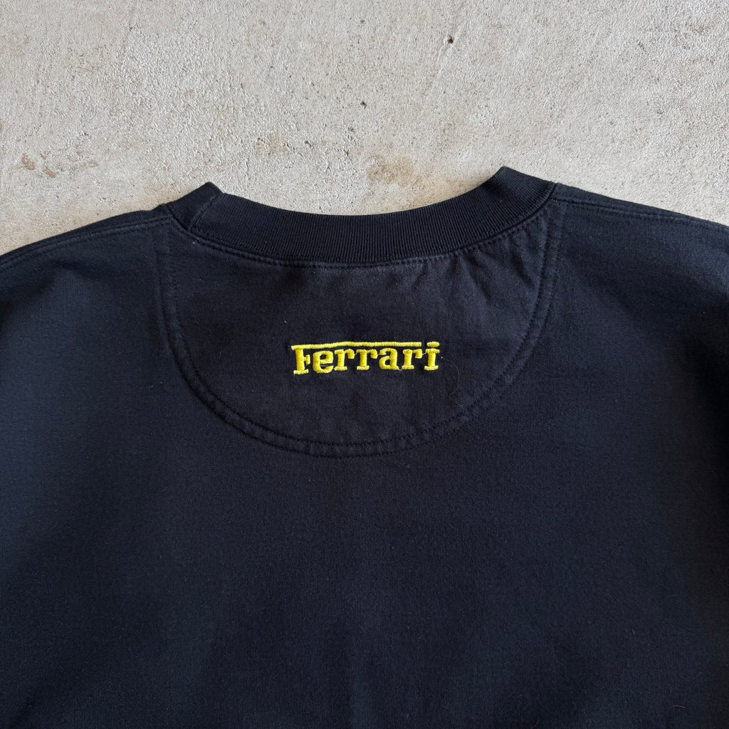 90s Ferrari Scuderia Embroidered Black Crewneck Sweater (Large)