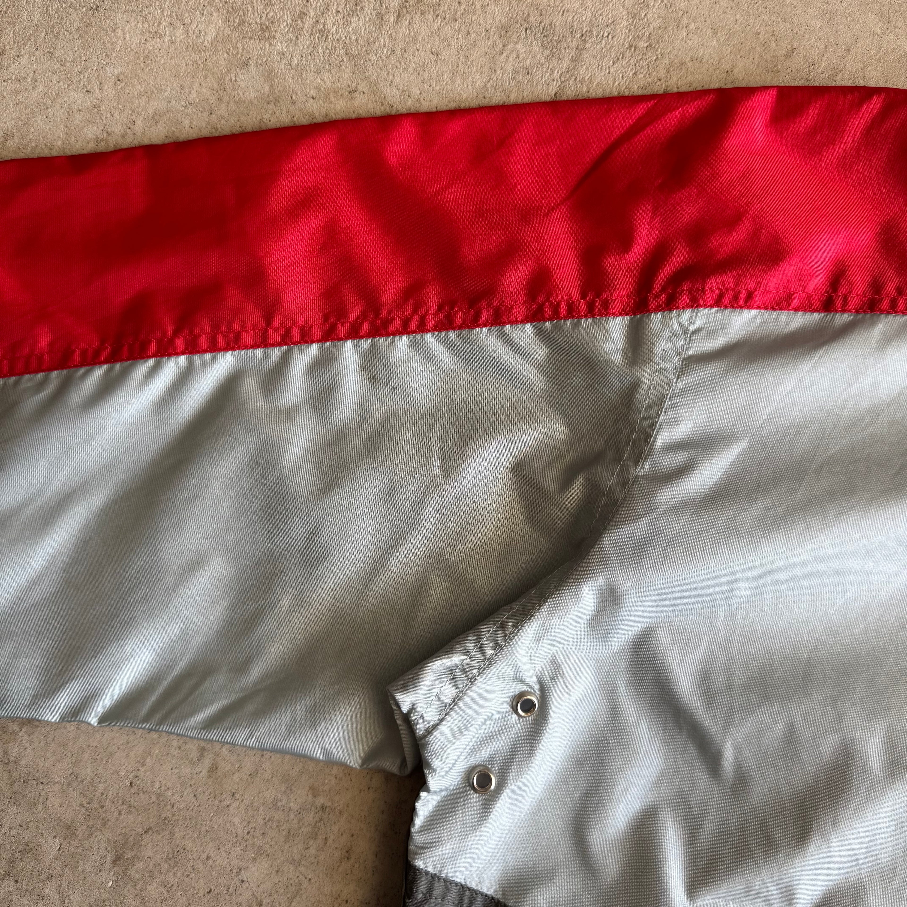 90s Mitsubishi Ralliart Rally Racing Grey Red Jacket (L)